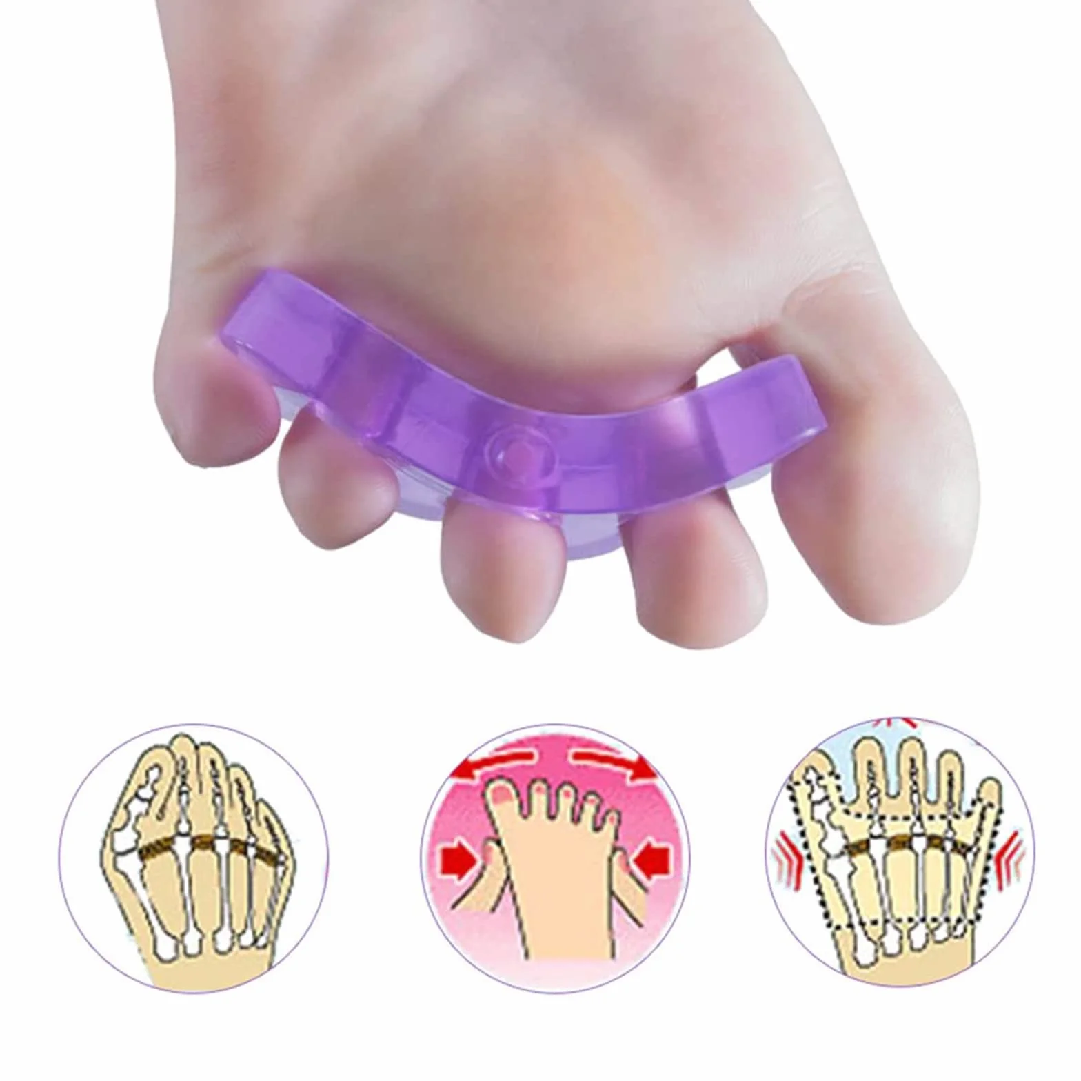 Silikonowe klapki japonki do pedicure, korekcji palucha, szyny, ochrona bali