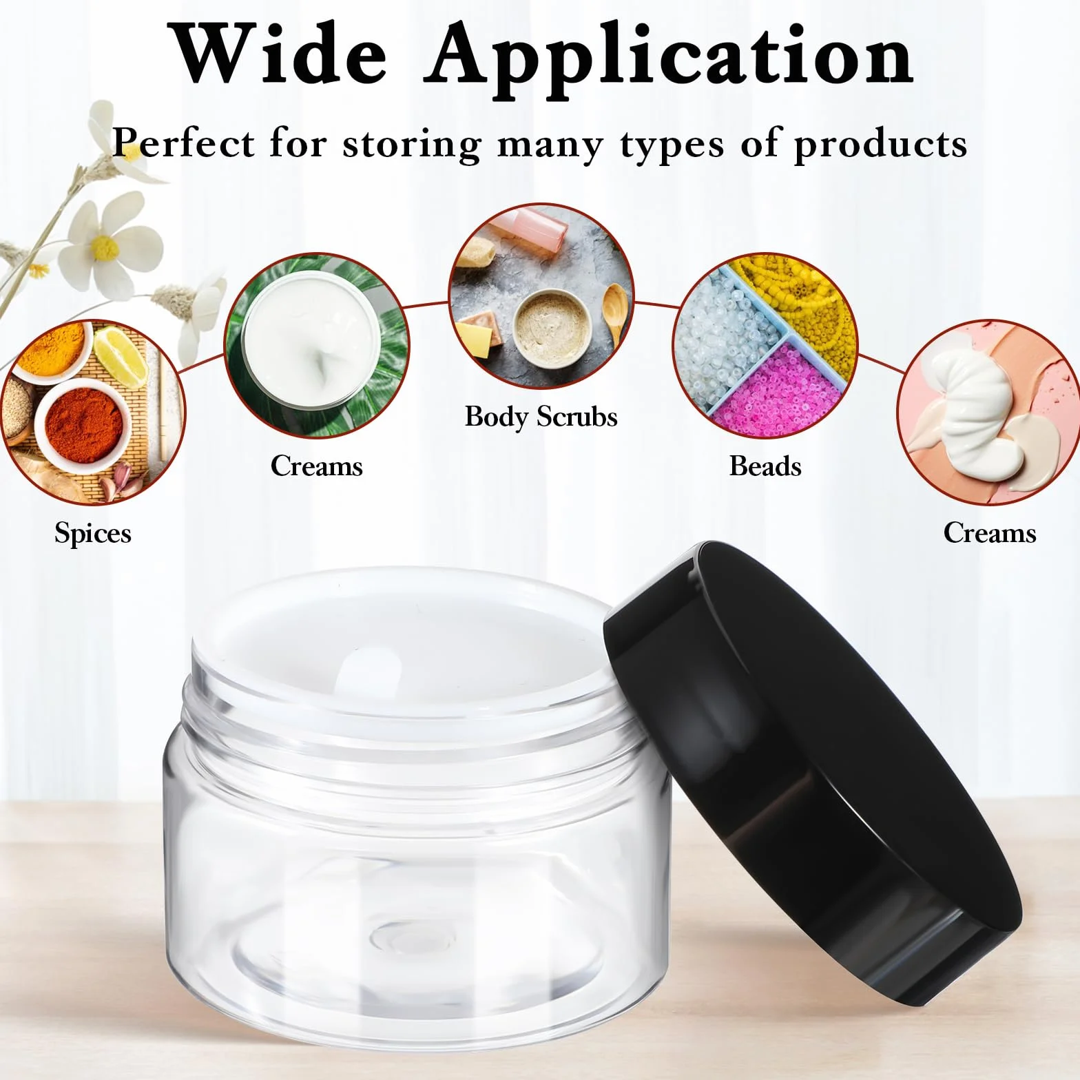 4 sztuki słoiczki, 30ml plastikowe słoiczki kremowe do napełnienia, słoiczki na balsam do ust, słoiczki kremowe, małe słoiczki na smary, pojemniki kremowe, puste słoiczki na kosmetyki, kremy