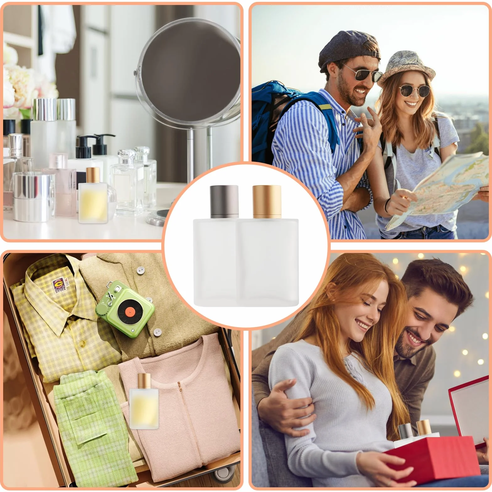 Butelki na perfumy 100 ml szklane puste przenośny rozpylacz zestaw 2 sztuki