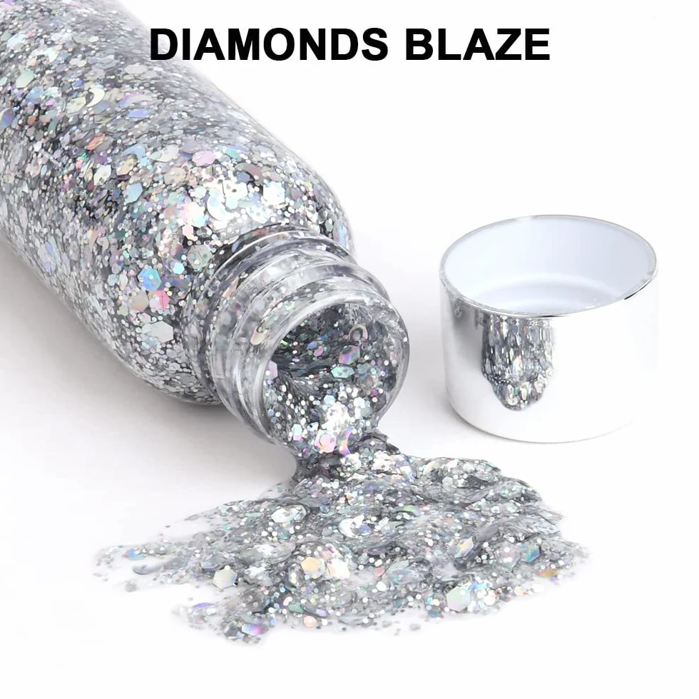 URAQT Żel brokatowy do ciała Chunky Glitter Gel Body Lotion brokatowy płynny cień do powiek cekiny syrenki