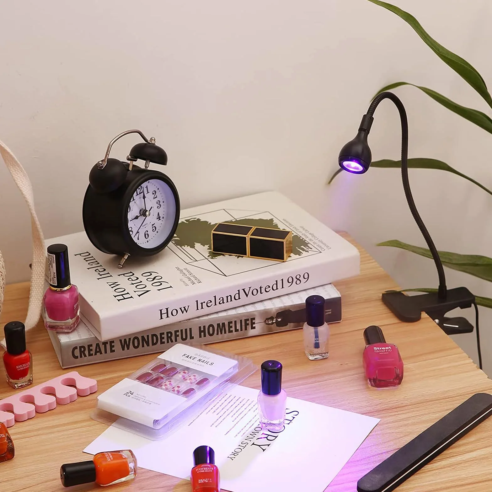 Lampa LED UV do Paznokci z Klipsem Zabezpieczającym - Narzędzie do Manicure Żelowego
