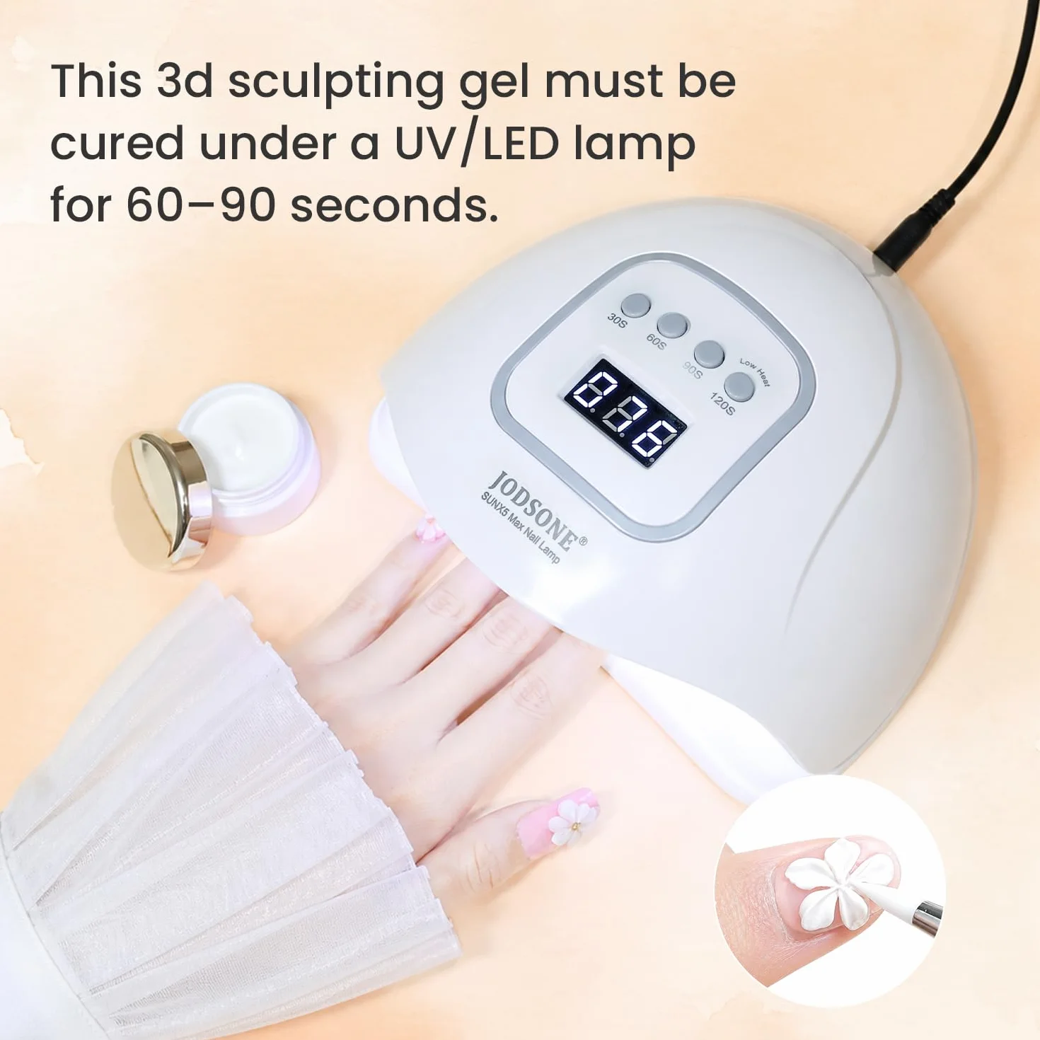 JODSONE White żel 3D Nail Art 15 g żel do modelowania