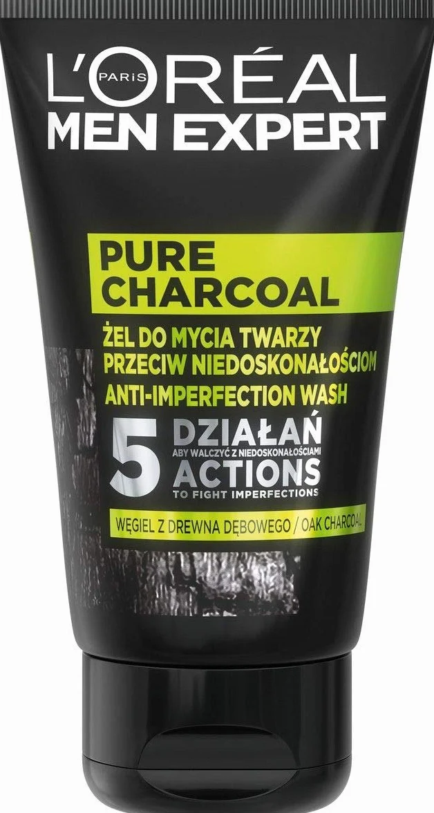 L'Oréal Paris Men Expert Pure Charcoal Żel do mycia twarzy przeciw niedoskonałościom 100 ml