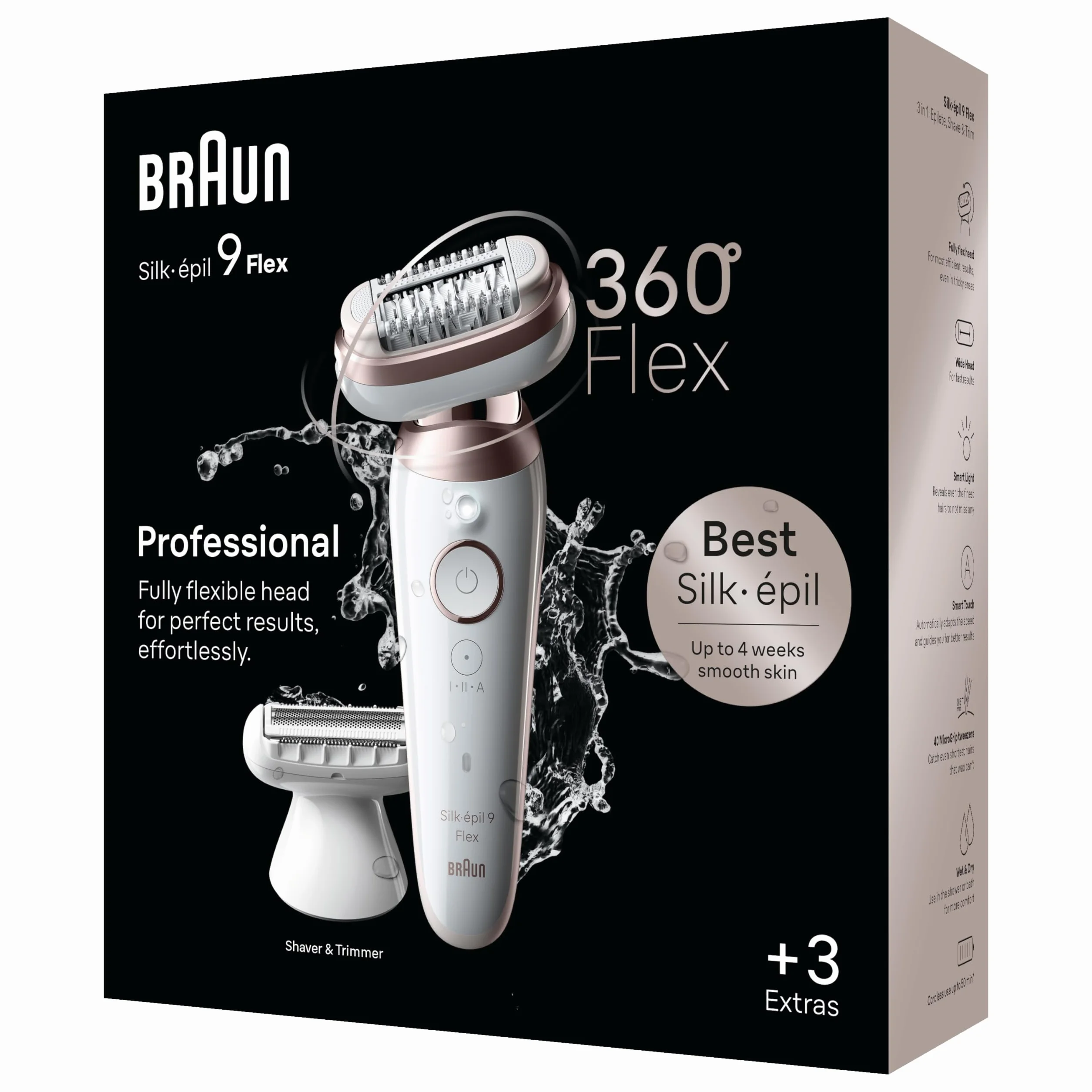 Braun Silk-épil 9 Flex depilator damski 9-030 3D biały różowy tytan