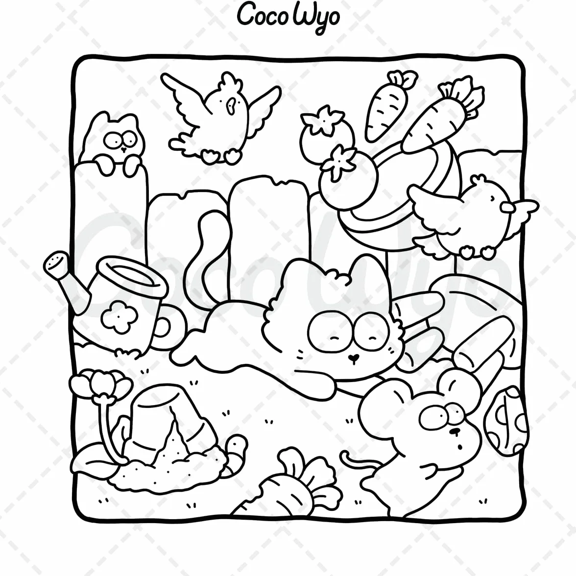 The Little Cat: Cozy Life of Kitty Coloring Book for Adults and Teens