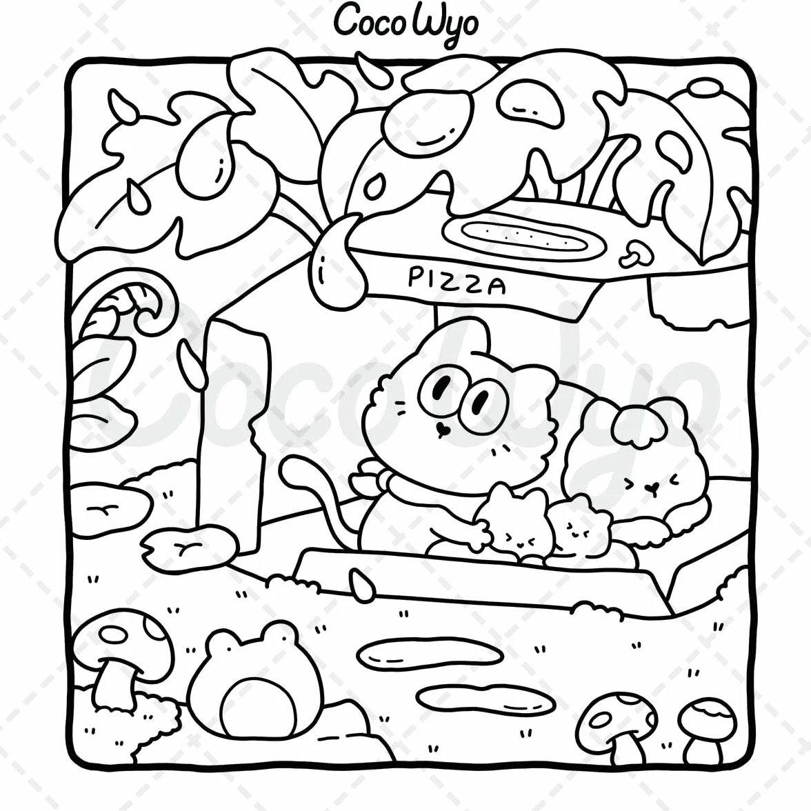 The Little Cat: Cozy Life of Kitty Coloring Book for Adults and Teens