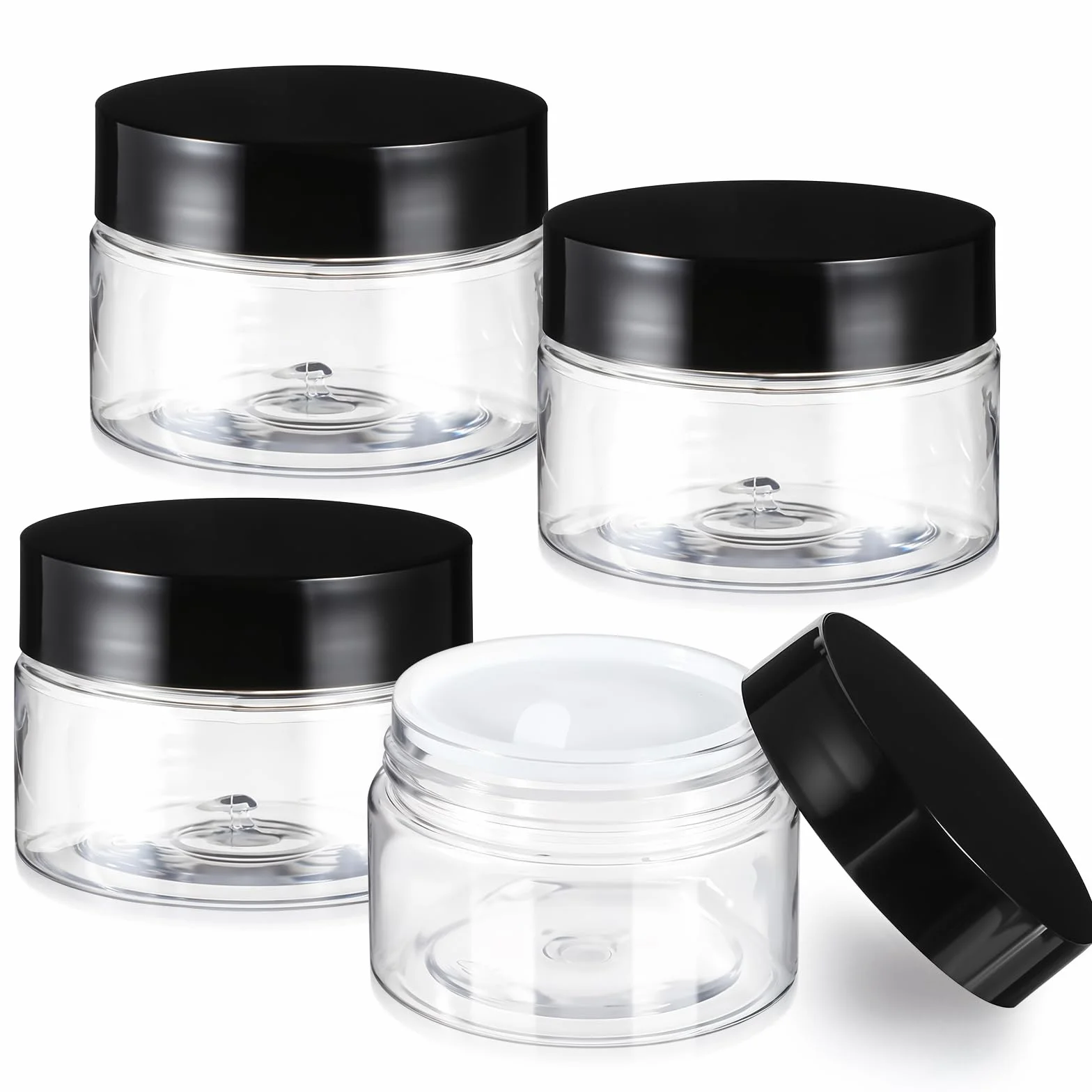 4 sztuki słoiczki, 30ml plastikowe słoiczki kremowe do napełnienia, słoiczki na balsam do ust, słoiczki kremowe, małe słoiczki na smary, pojemniki kremowe, puste słoiczki na kosmetyki, kremy