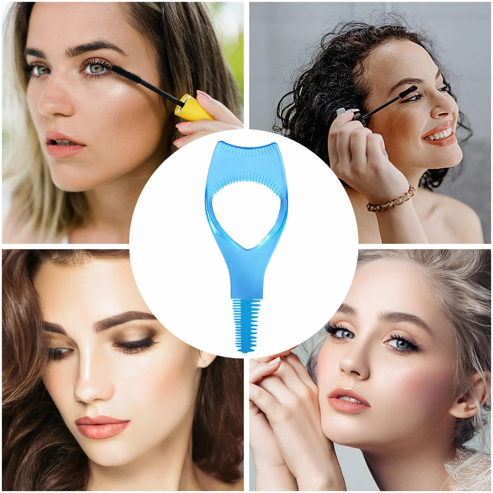 Narzędzie do nakładania rzęs 3 w 1, aplikator tarczy do maskary, narzędzia do rzęs, ochrona aplikatora tarczy do maskary, grzebień do rzęs, szablon do maskary dla górnych i dolnych rzęs