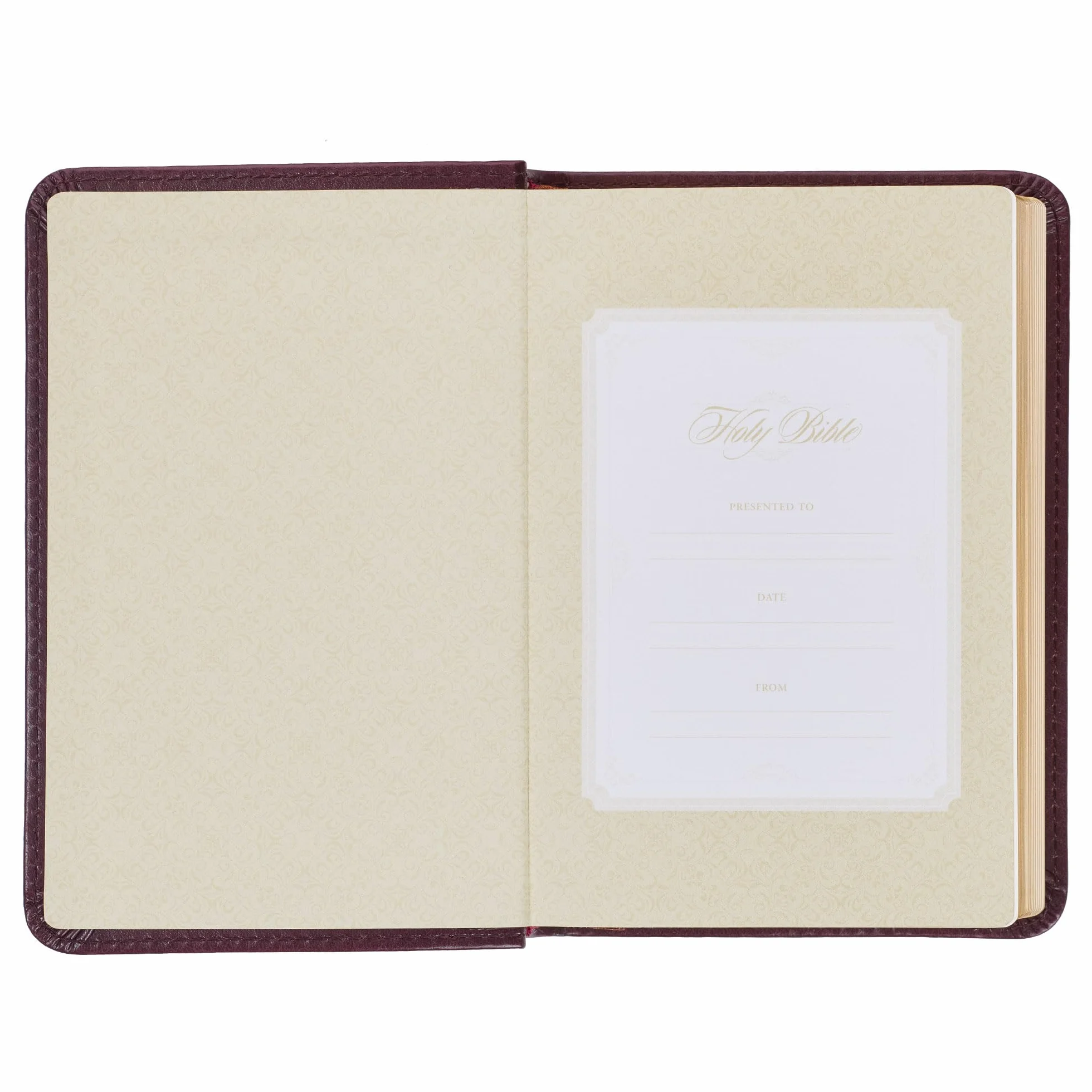 KJV Holy Bible, Mini Pocket Size, Faux Leather Red Letter Edition - Ribbon Marker, King James Version, Burgundy