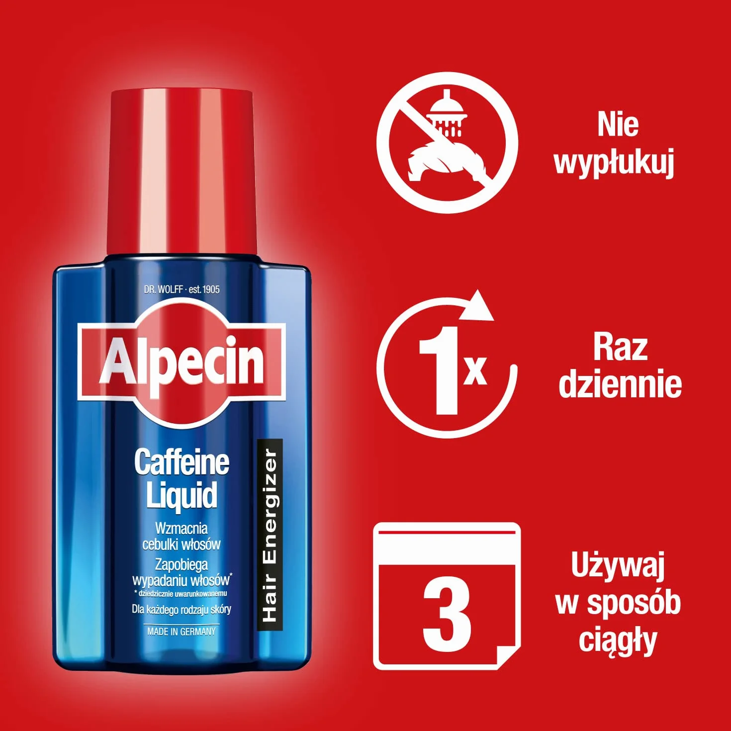Alpecin Płyn kofeinowy Caffeine Liquid 2x200ml przeciwdziałający dziedzicznemu wypadaniu włosów