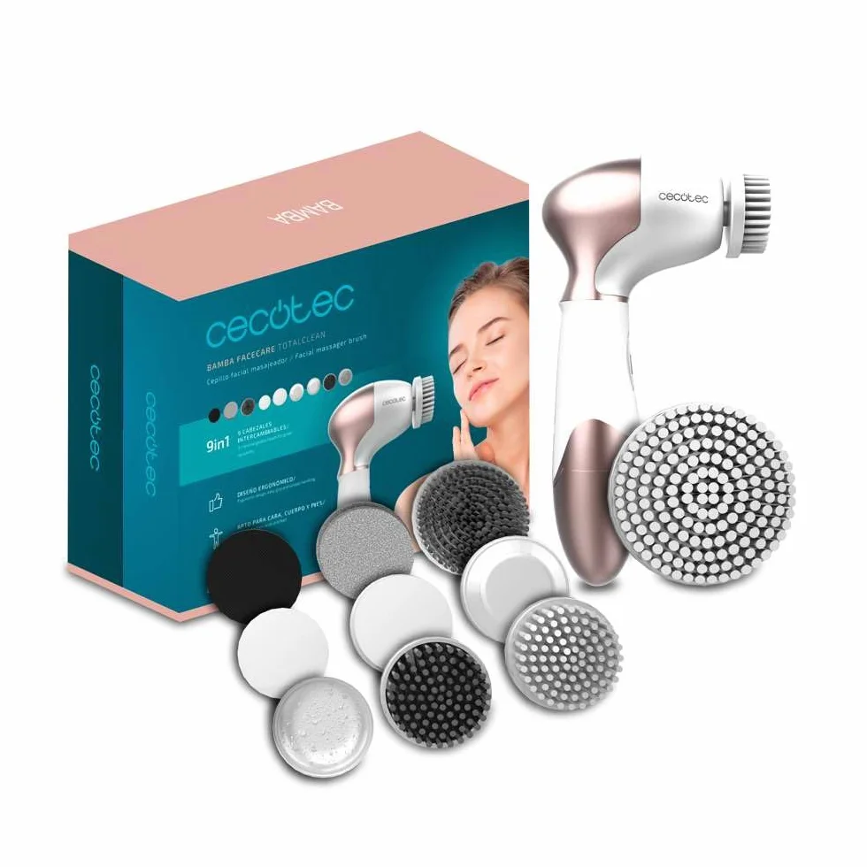 Cecotec FaceCare TotalClean szczotka do twarzy masażer 9 głowic obrót 360º ergonomiczna torba podróżna