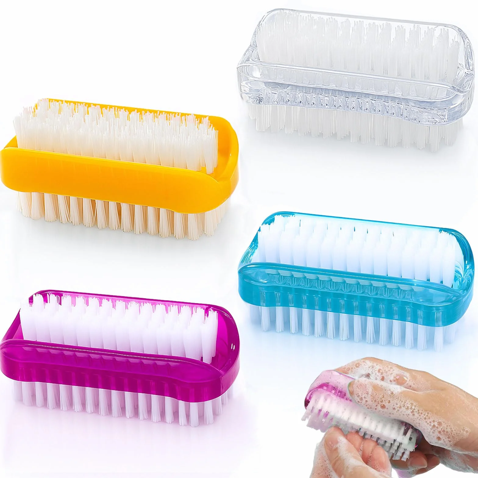 Szczotka do paznokci plastikowa do czyszczenia rąk 4 szt.