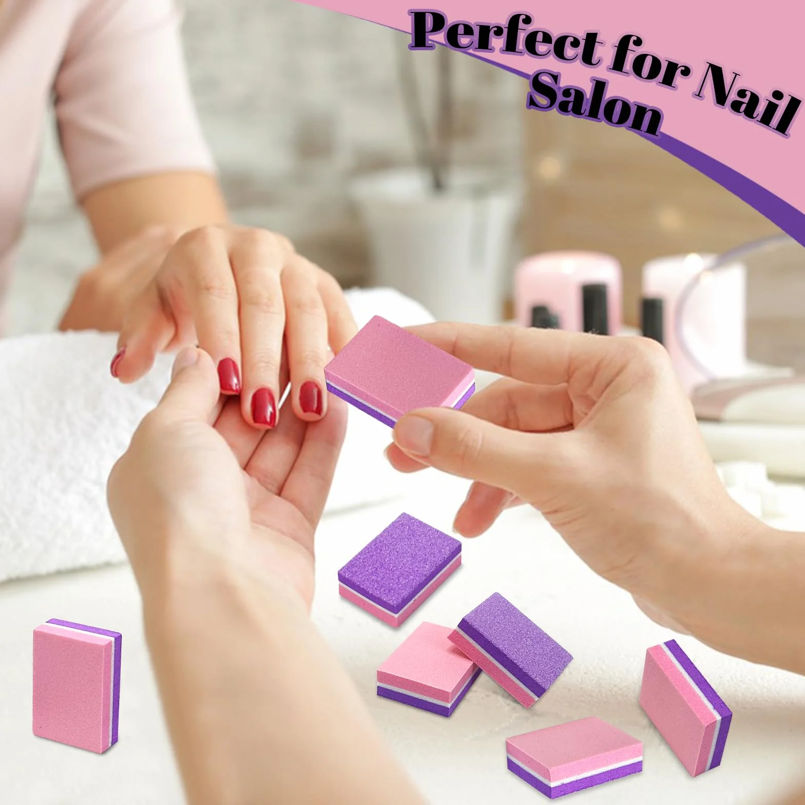 100 sztuk mini bloczków do paznokci, 100/180, dwustronne bloki do paznokci, do paznokci akrylowych i naturalnych, profesjonalne bloki do manicure