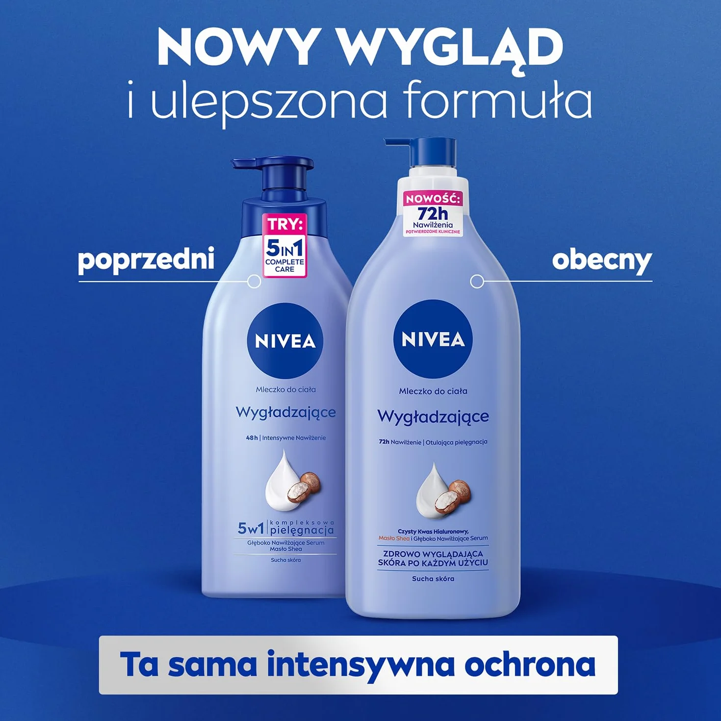 NIVEA Wygładzające mleczko do ciała 72h masło shea z pompką 625 ml