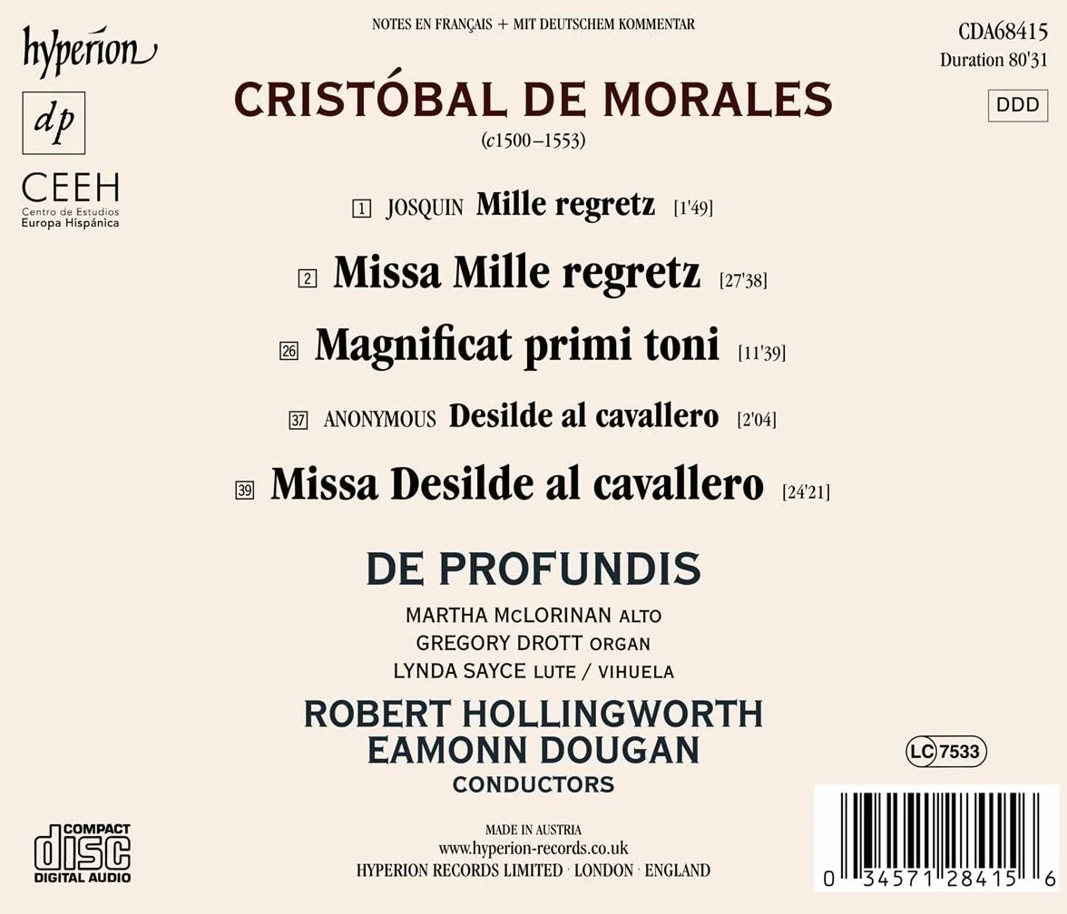 Morales Missa Mille regretz & Missa Desilde al cavallero