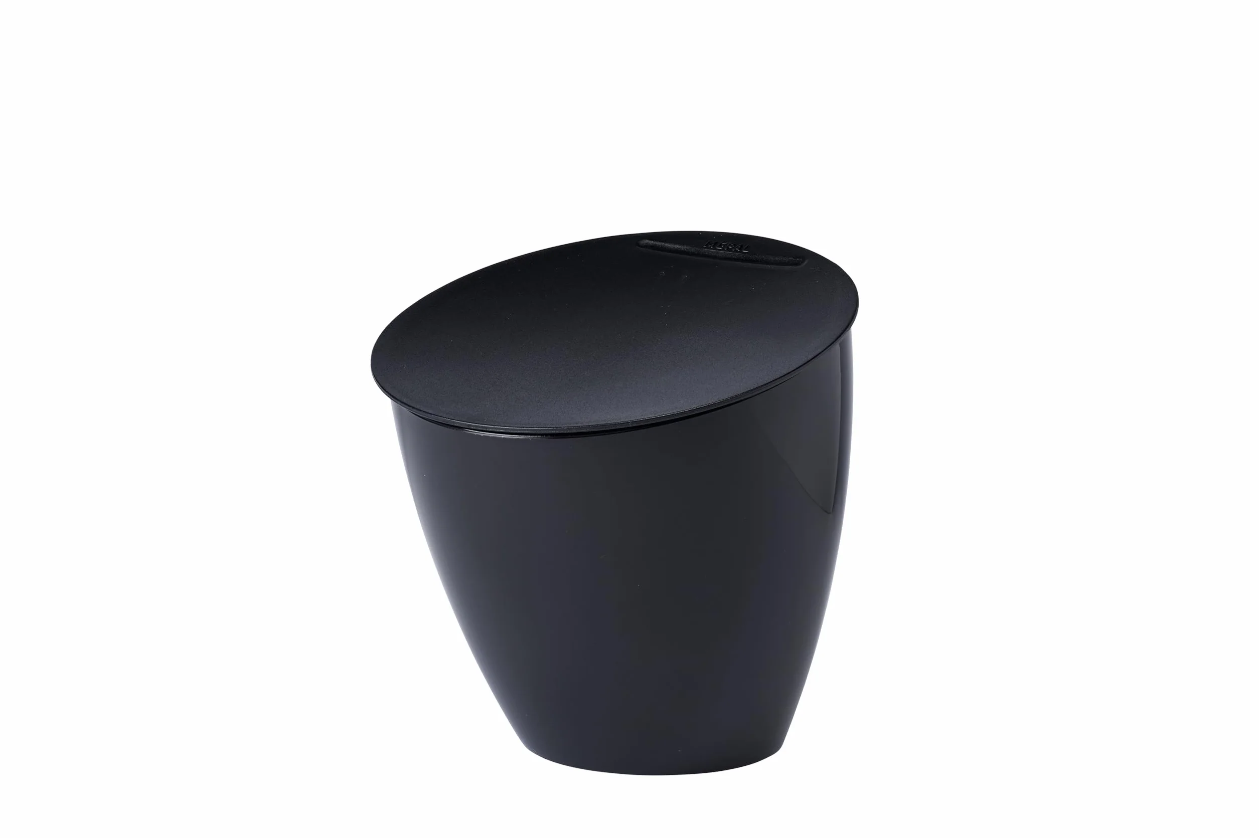 Mepal Calypso Kuchenny Kosz na Śmieci Mały Pojemnik na Odpady z Pokrywką, do Organizacji Kuchni, Nadaje Się do Mycia w Zmywarce, 2200 Ml, Czarny (Nordic Black)