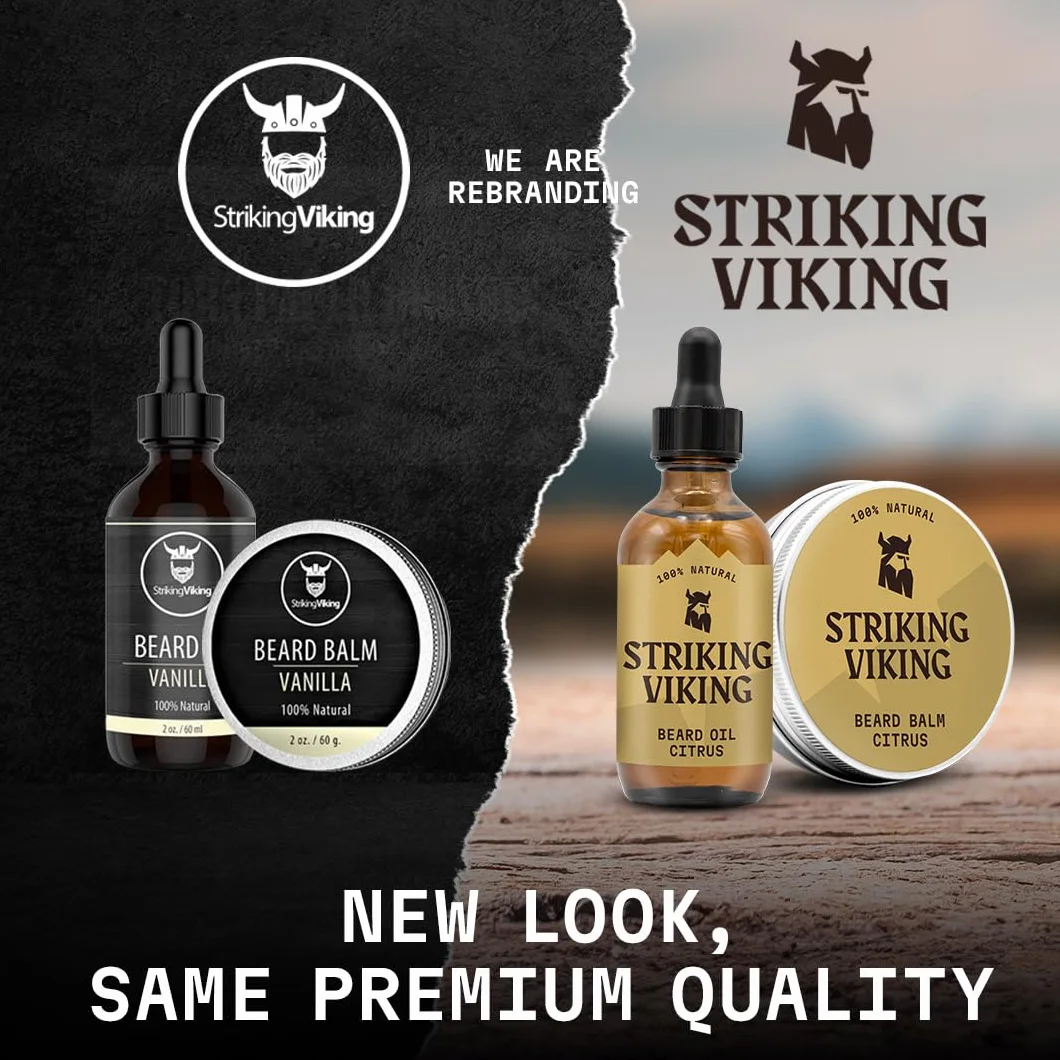 Striking Viking Miękki balsam do brody, 113 g, 1 szt., drzewo sandałowe, zrównoważona tekstura wosku do trzymania i brody, odżywcza odżywka i zmiękczacz do włosów twarzy - wszechstronny balsam do