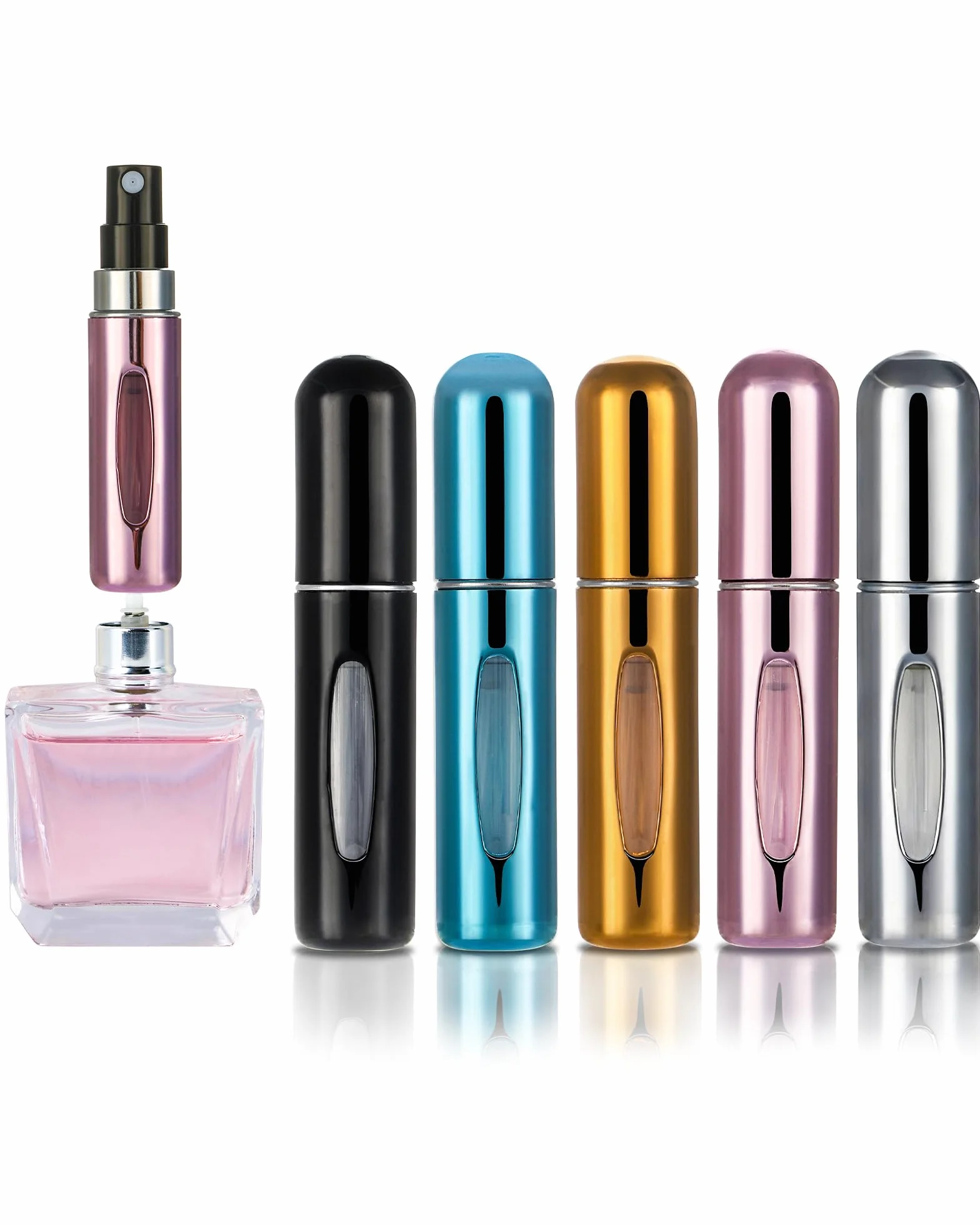 Butelka Perfum 5 Sztuk Rozpylacz 5ml Miniaturowy Przenośny Z Widocznym Poziomem