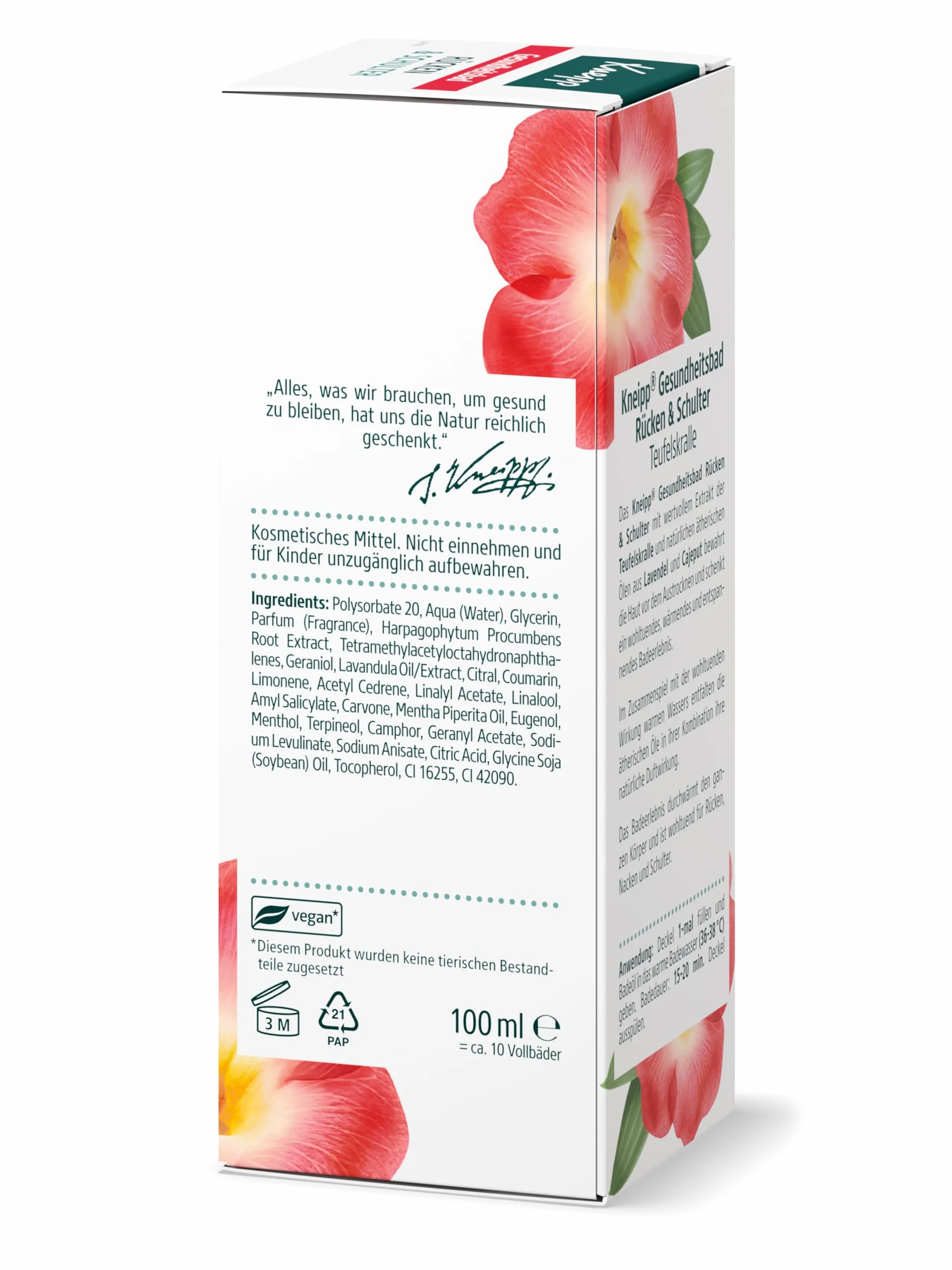 Kneipp Kąpiel zdrowotna na plecy i ramiona z ekstraktem z diabelskiego pazura 100 ml