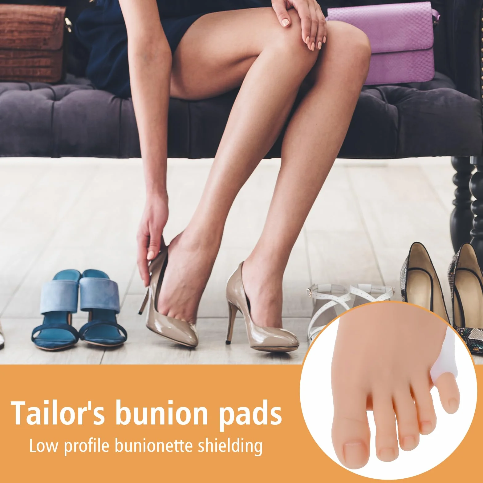 COMNICO Pinky Toe separatory żelowe, 8 sztuk, żelowe ochraniacze na palce, miękkie podkładki żelowe z podkładkami dystansowymi, ochrona palców u nóg, szybkie łagodzenie bólu dla mężczyzn i kobiet