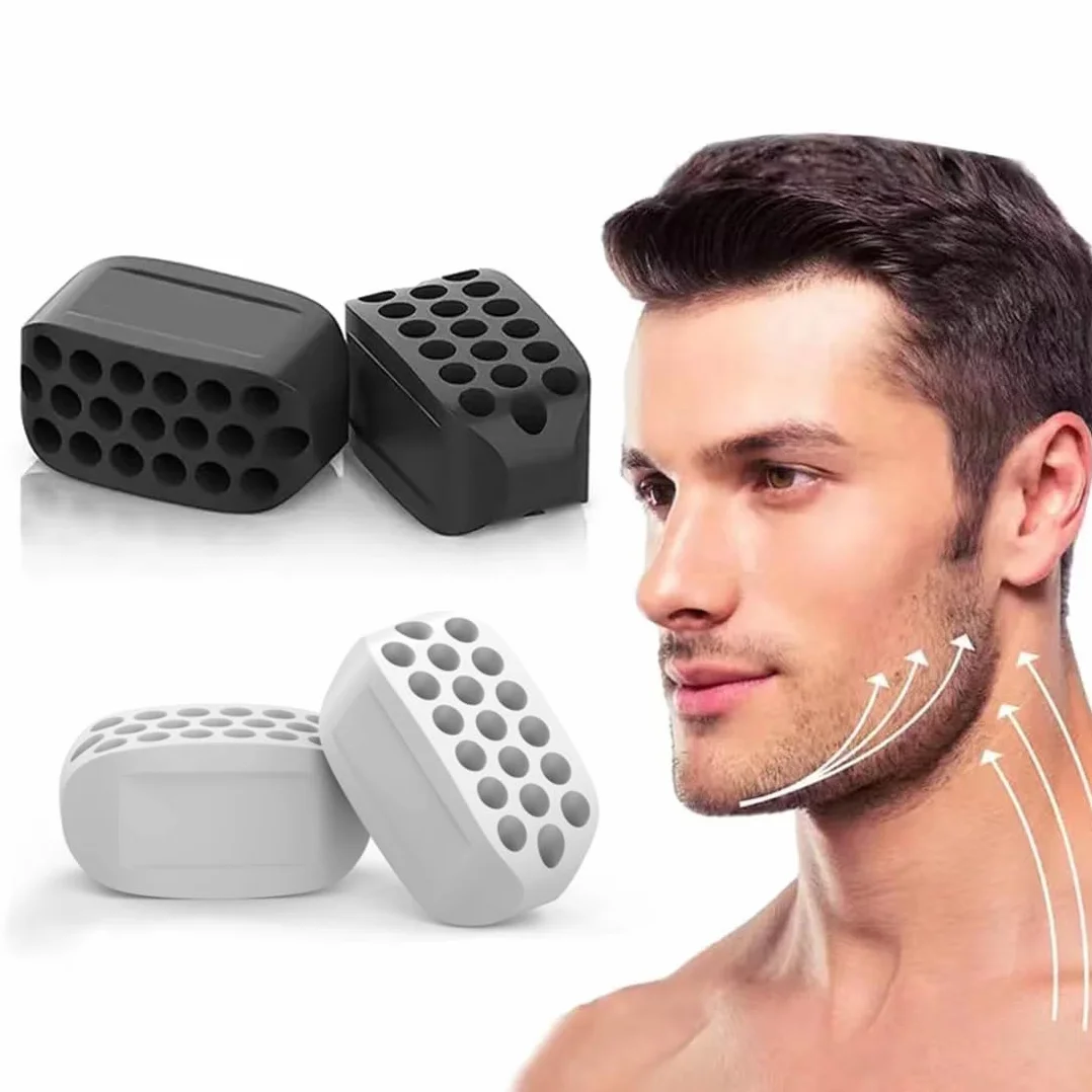 Jawline trener szczękowy, 4-częściowy zestaw do treningu szczęk, podwójny podbródek, trener mięśni, linia szczęki, żucie twarzy szyi w celu wzmocnienia i ujędrnienia linii szczęki i karku