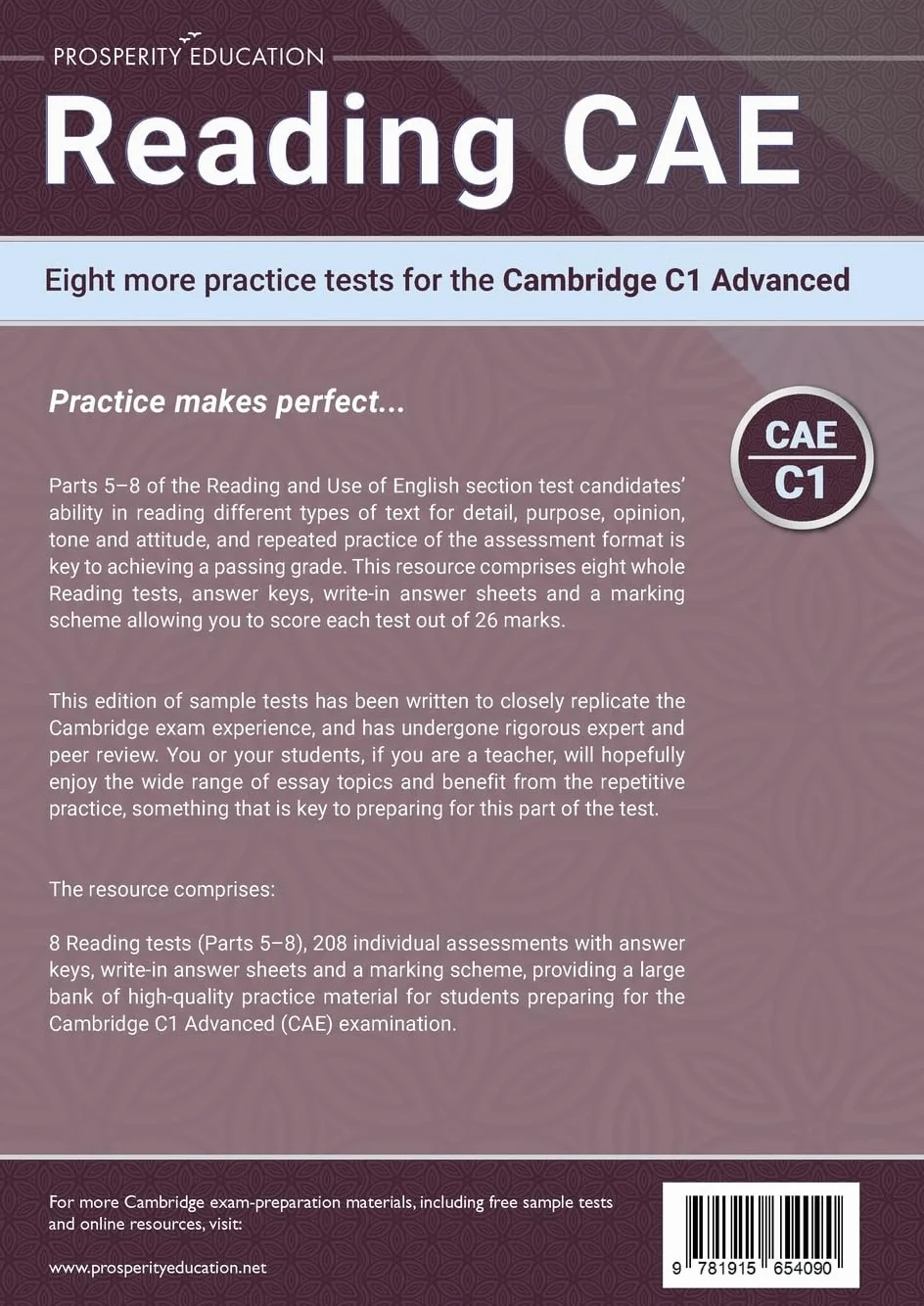 Reading CAE: Eight more practice tests for the Cambridge C1 Advanced