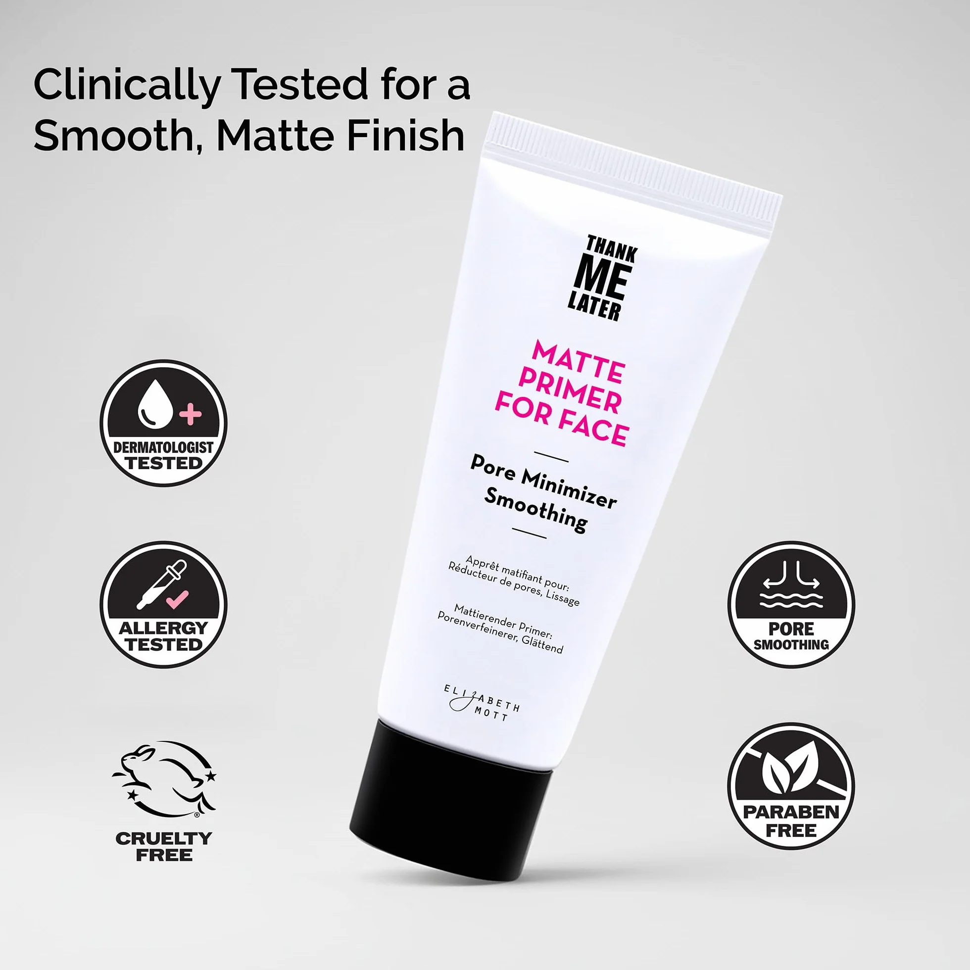 Elizabeth Mott Wodoodporny cień do powiek przeciw tłustym powiekom i zmarszczkom. Matte Face Primer (30 g) Claro
