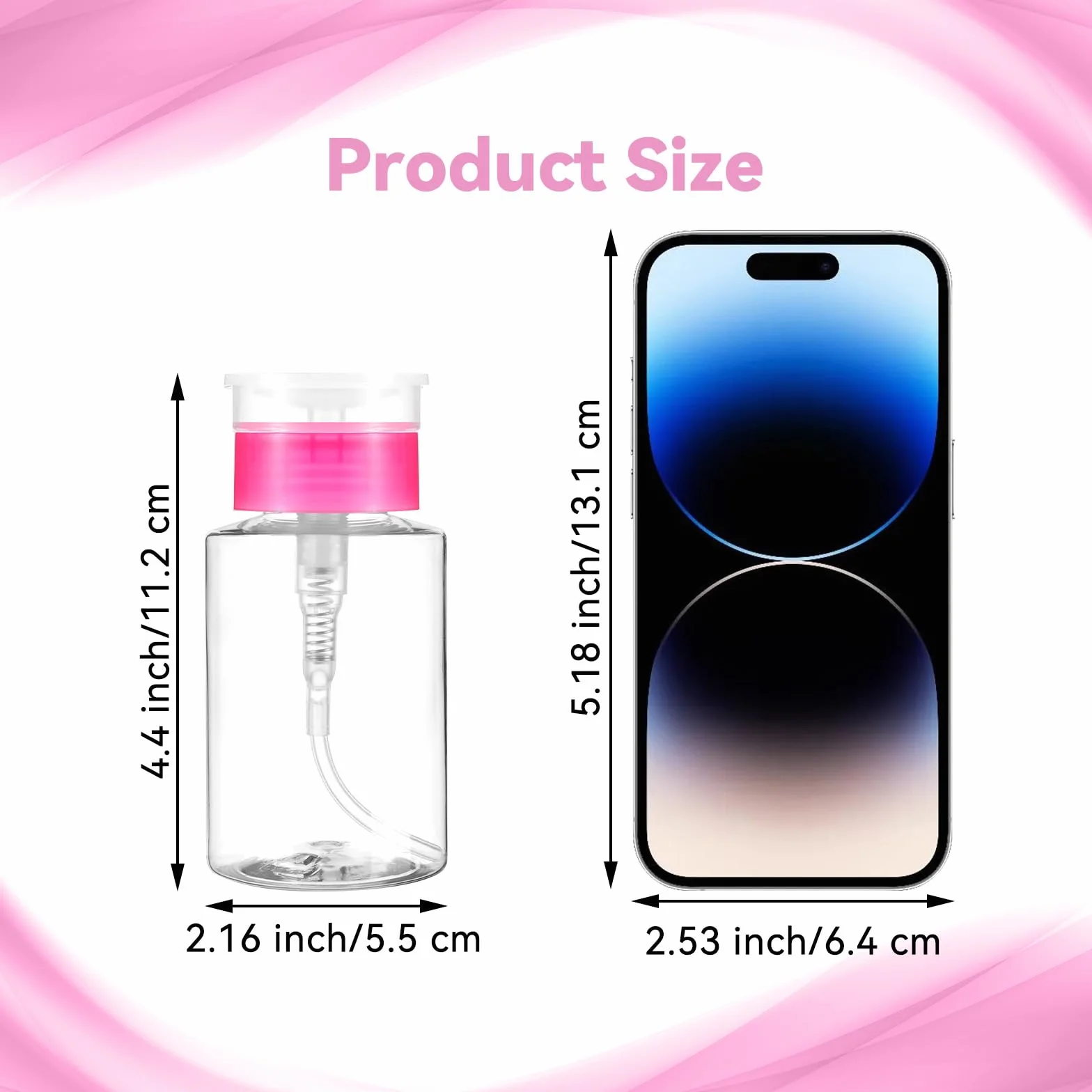 Dimeho Dozownik do usuwania lakieru do paznokci 180 ml 3 szt. różowy