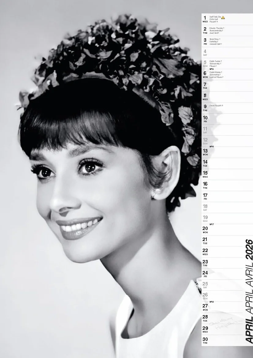 Audrey Hepburn 2026 - Calendrier - Calendario