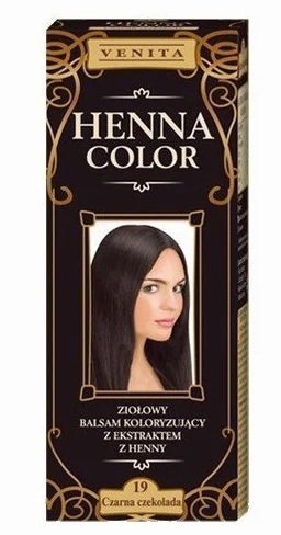 Henna Color 19 ciemna czekolada balsam do włosów, efekt kolorystyczny, naturalny środek do farbowania włosów, kura