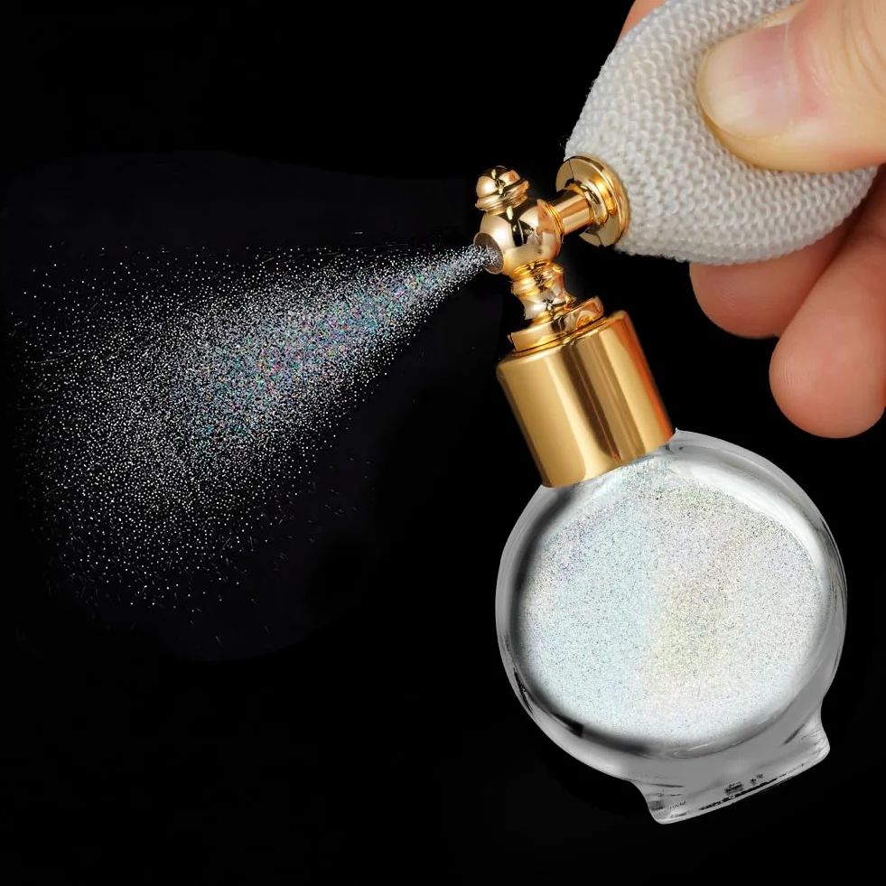 AOOWU Brokat Spray do ciała i włosów, Glitter Spray w proszku wróżki makijaż, makijaż ciała brokat proszek do makijażu twarzy ciała