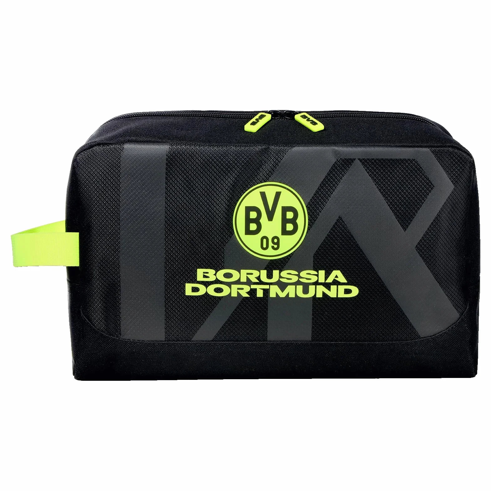 Borussia Dortmund Unisex – kosmetyczka BVB dla dorosłych, czarna, z neonowo-żółtym, 33,0 x 18,0 x 12,0 cm
