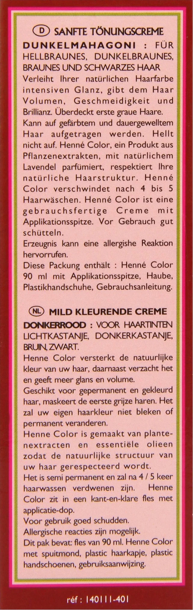 Henne Color Colouring Cream 90 ml Auburn (3-Pack)
