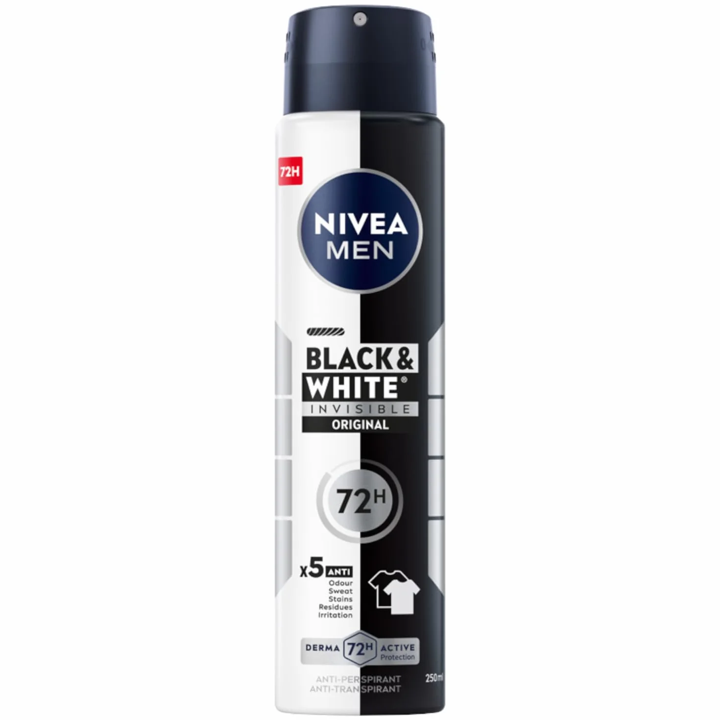 NIVEA MEN Black&White Invisible Original Antyperspirant w sprayu dla mężczyzn 250 ml