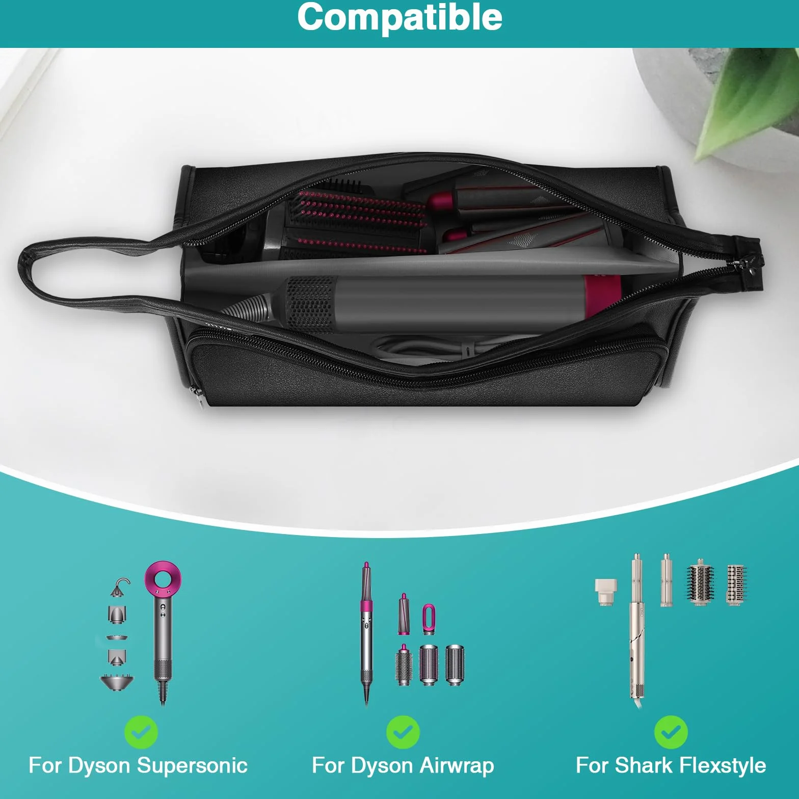 SITHON Torba Podróżna na Dyson Airwrap Styler i Suszarkę Supersonic ze Sztucznej Skóry