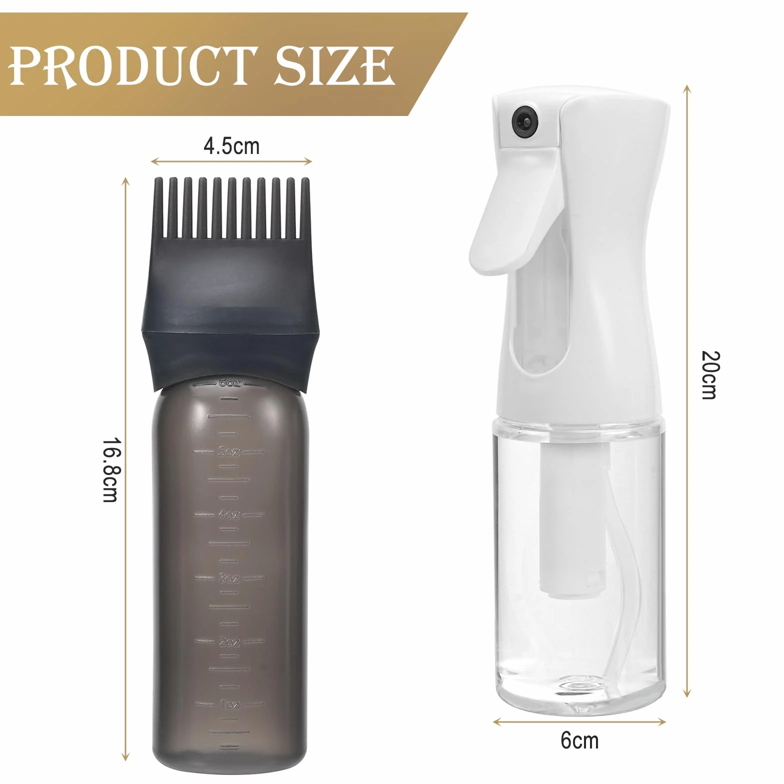 200 ml Butelka ze Spryskiwaczem do Włosów 2 Częściowy Zestaw, 170 ml Aplikator Olejku do Włosów, Aplikator do Skórki Głowy, do Stylizacji Włosów, Koloryzacji Włosów
