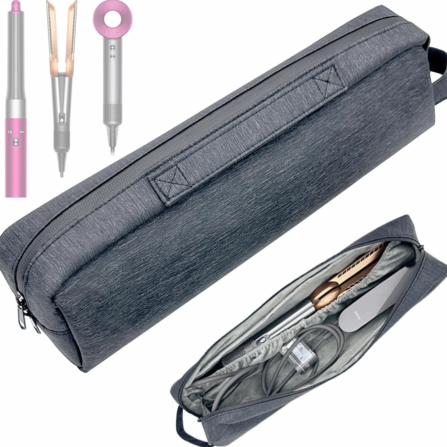 Airstrait HT01 Etui Podróżne Do Suszarki Dyson Supersonic/TQQ, Airwrap, BaByliss, Revlon, Prostownicy Airstrait/ghd/Remington/TRESemme, Szary, Jeden