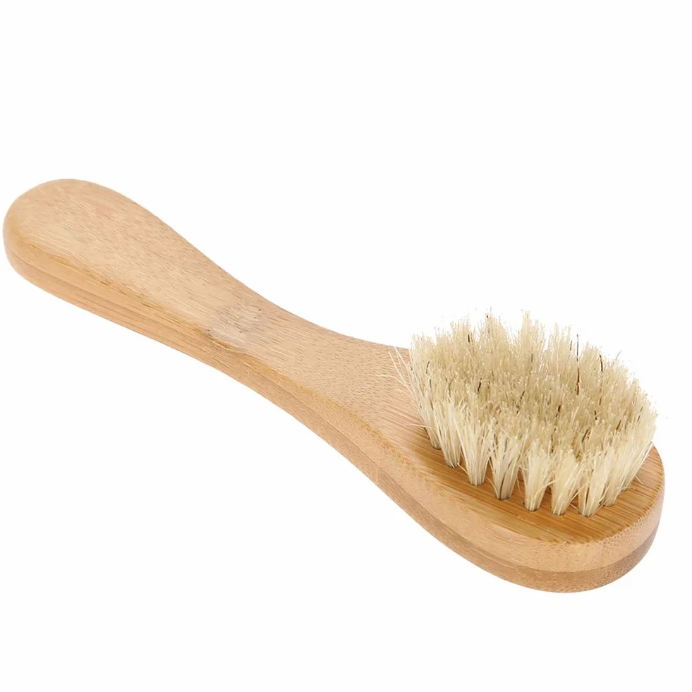 Dry Brush For Face Wooden Handle Exfoliating Body Brush