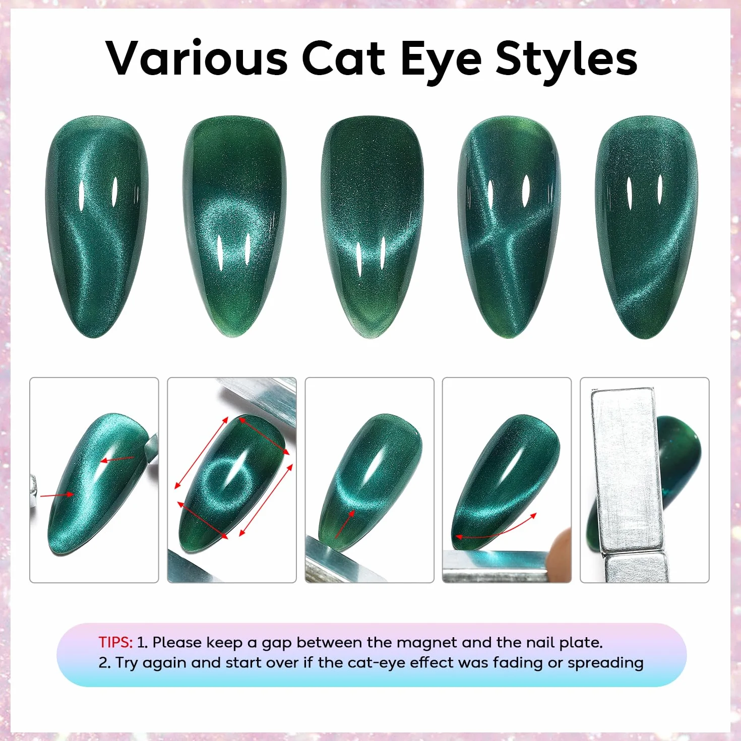 AIMEILI Cat Eye Gel lakier do paznokci UV LED 10 ml