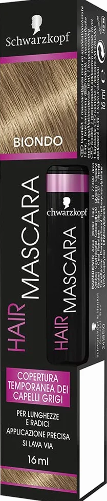 Schwarzkopf Tusz do rzęs, tymczasowy tusz do rzęs, tymczasowa szara osłona włosów, kolor blond, 15 ml, 16 ml, 1