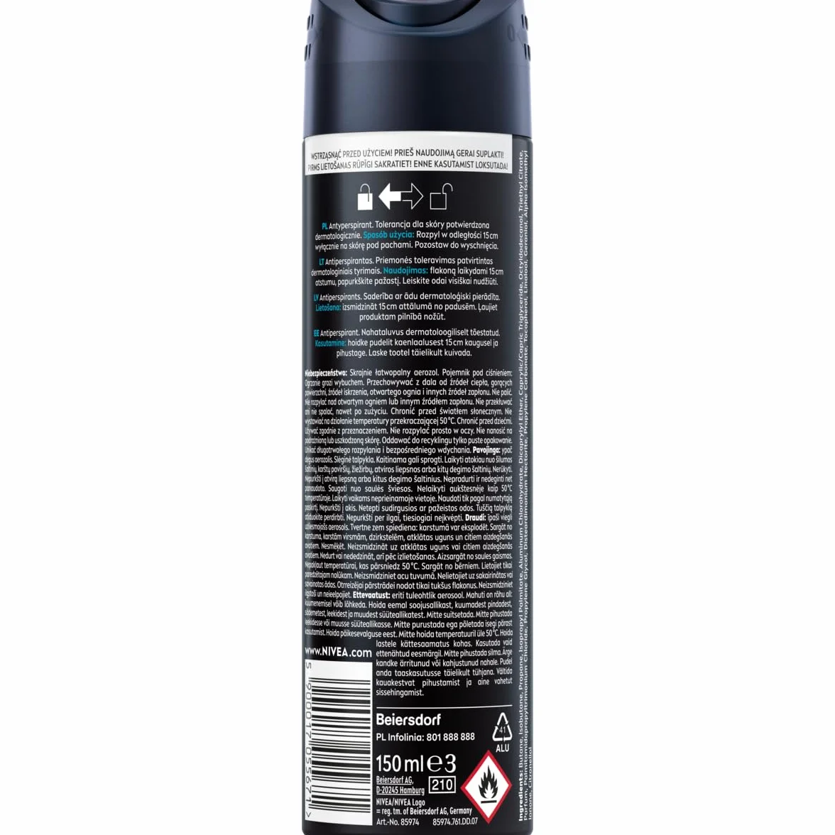 NIVEA MEN Black & White Fresh Antyperspirant spray 150 ml