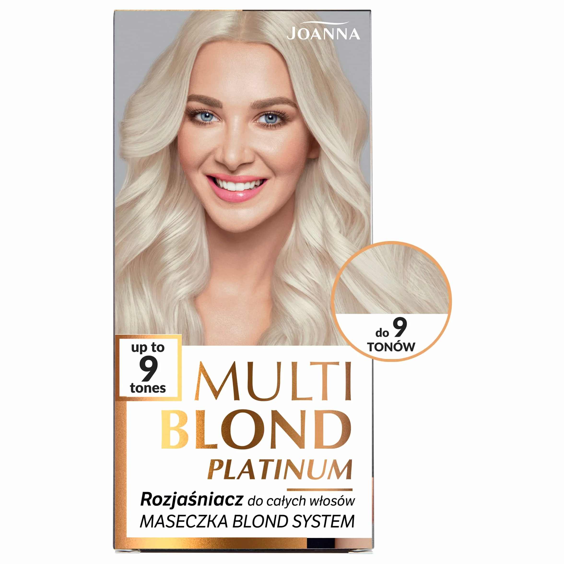 Joanna Multi Blond Platinum rozjaśniacz do wszystkich włosów – rozjaśnia włosy o 9 tonów – chłodniejszy odcień – chroni włosy podczas zabiegu