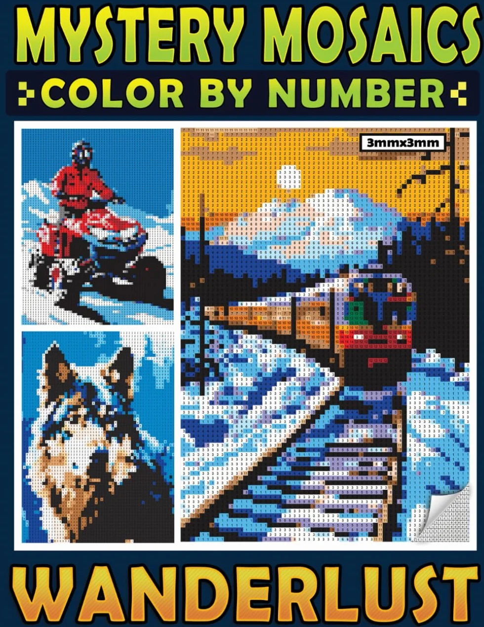 Mystery Mosaics Color By Number Wanderlust: Colorful Nature and The Outdoors in Pixel Art, Color Quest Extreme Challenges Coloring Book for Relaxation, Great Gift for Everyone