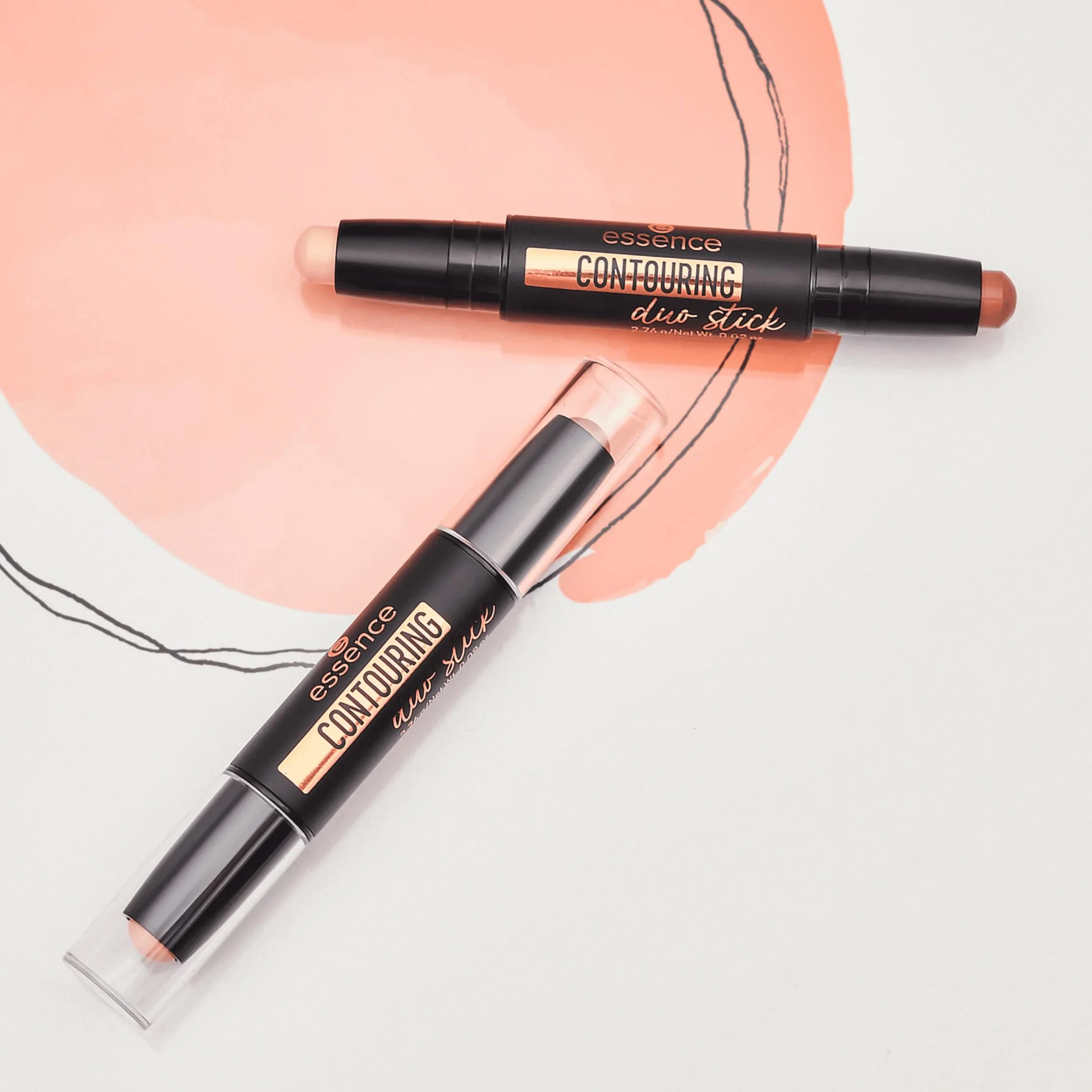 essence Sztyft do konturowania twarzy CONTOURING duo matujący 2.76g