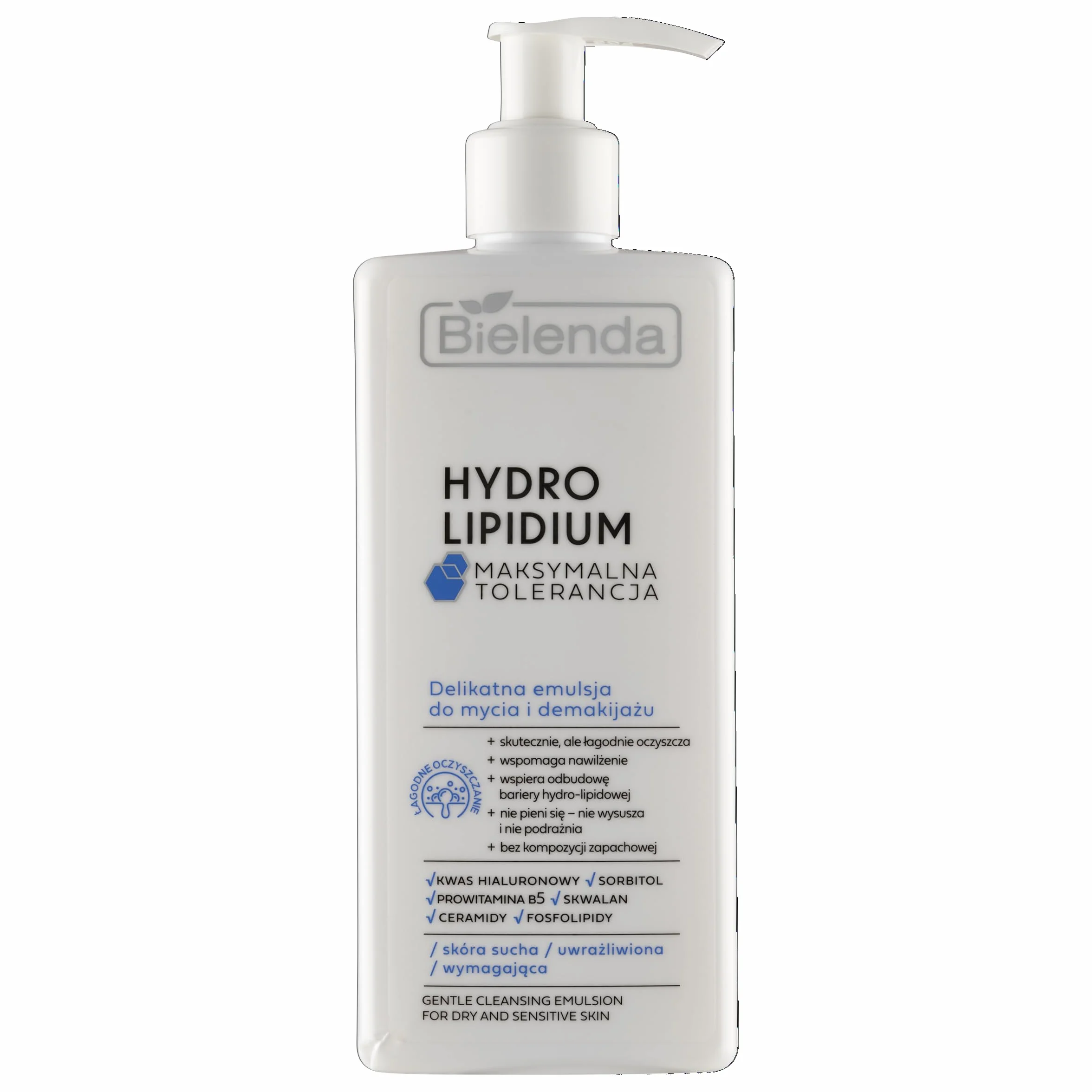 Bielenda Hydro Lipidium Delikatna Emulsja Do Mycia Twarzy Demakijażu 300ml