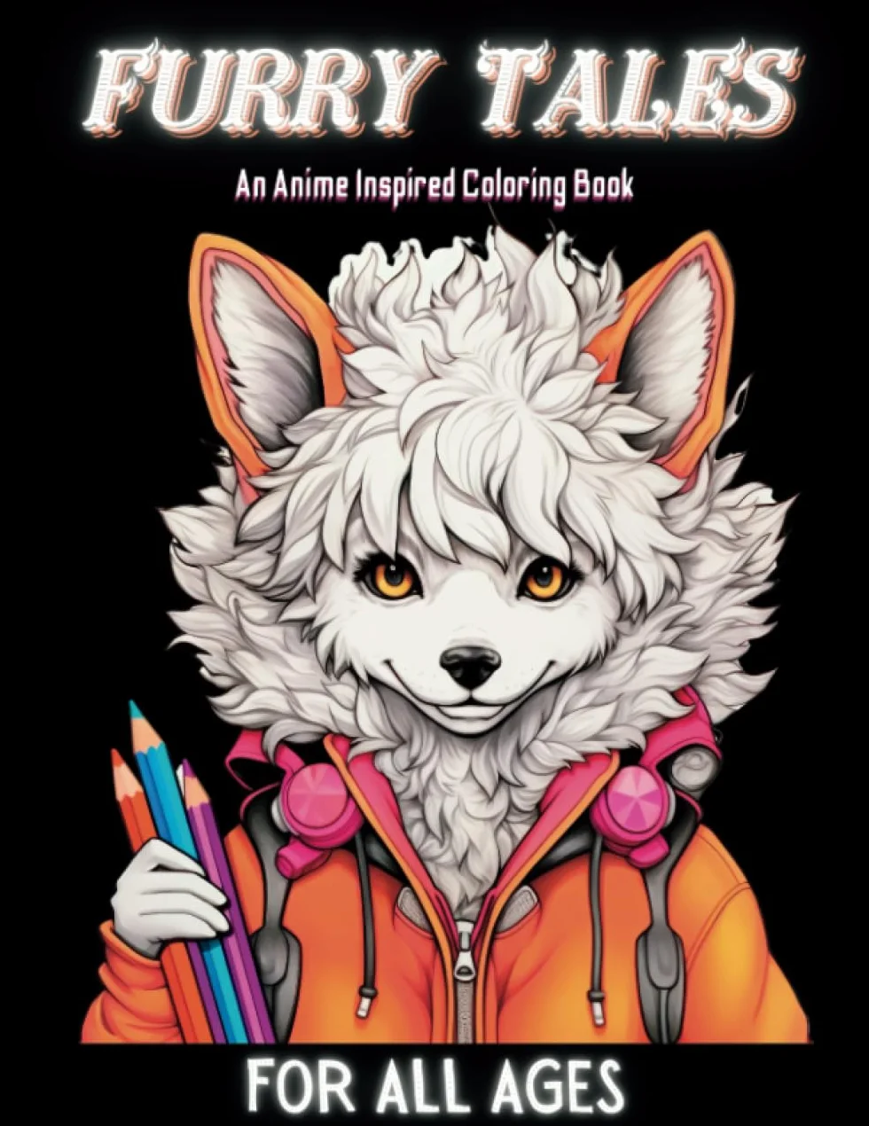Furry Tales - An Anime Inspired Coloring Book for All Ages: 50 Fursonas to Color For Fans of Furries, Anime, Animals and Cosplay