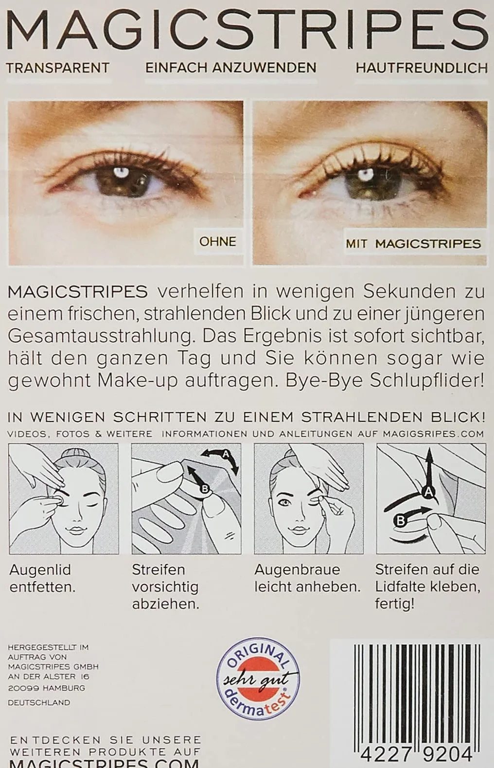 Magicstripes Korekcja powiek rozmiar średni 64 sztuki