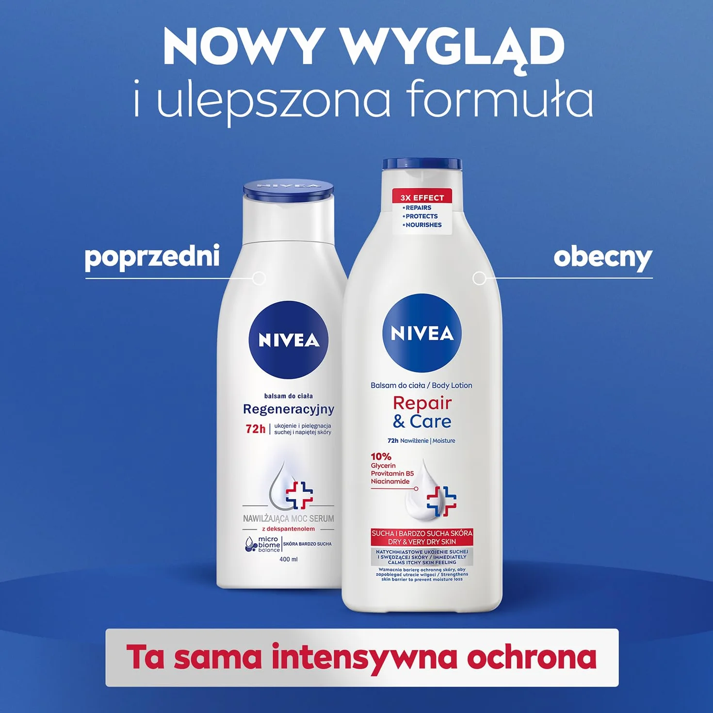 NIVEA Regenerujący balsam do ciała z dekspantenolem 400 ml do skóry bardzo suchej 72h