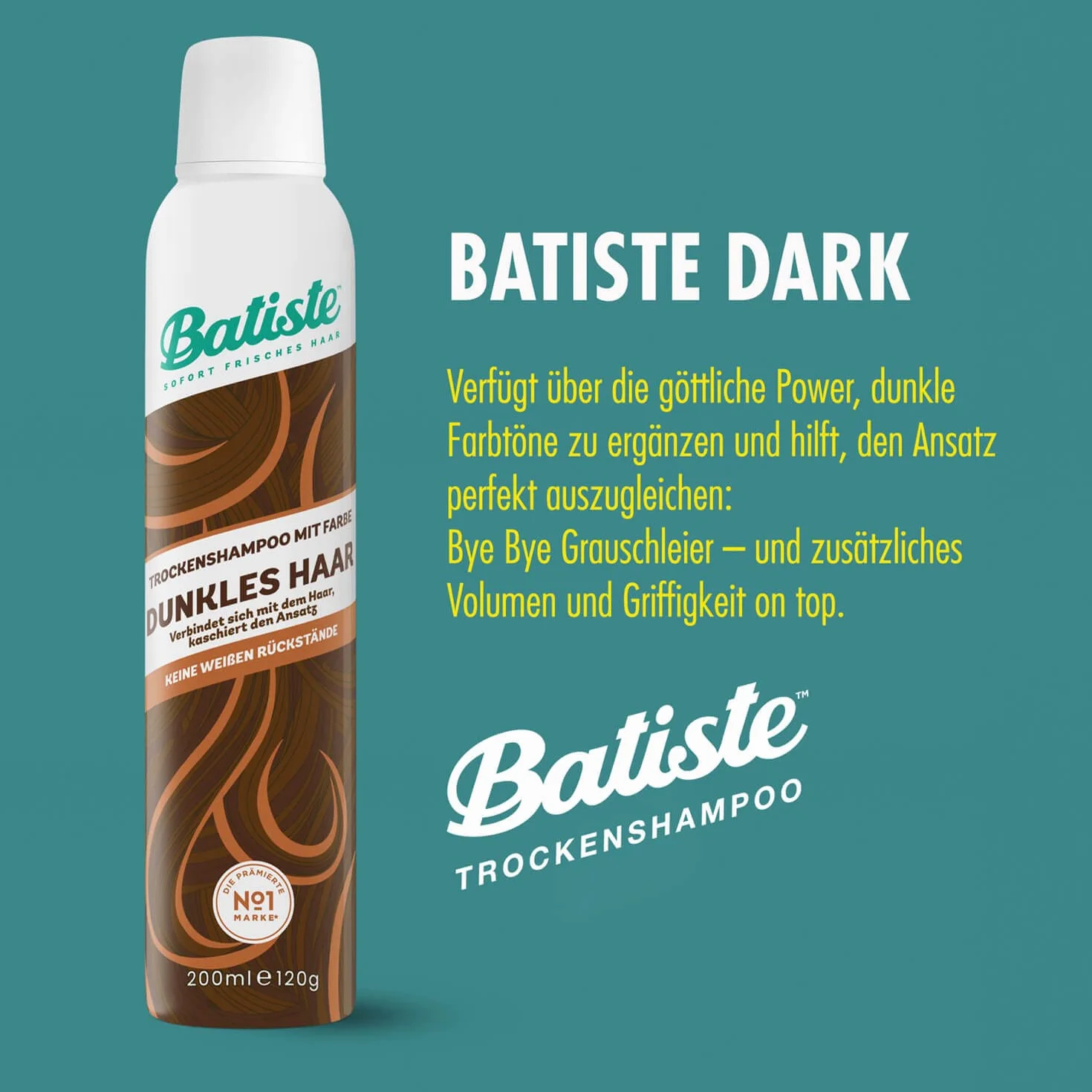 Batiste Suchy Szampon do Ciemnych Włosów 200 ml