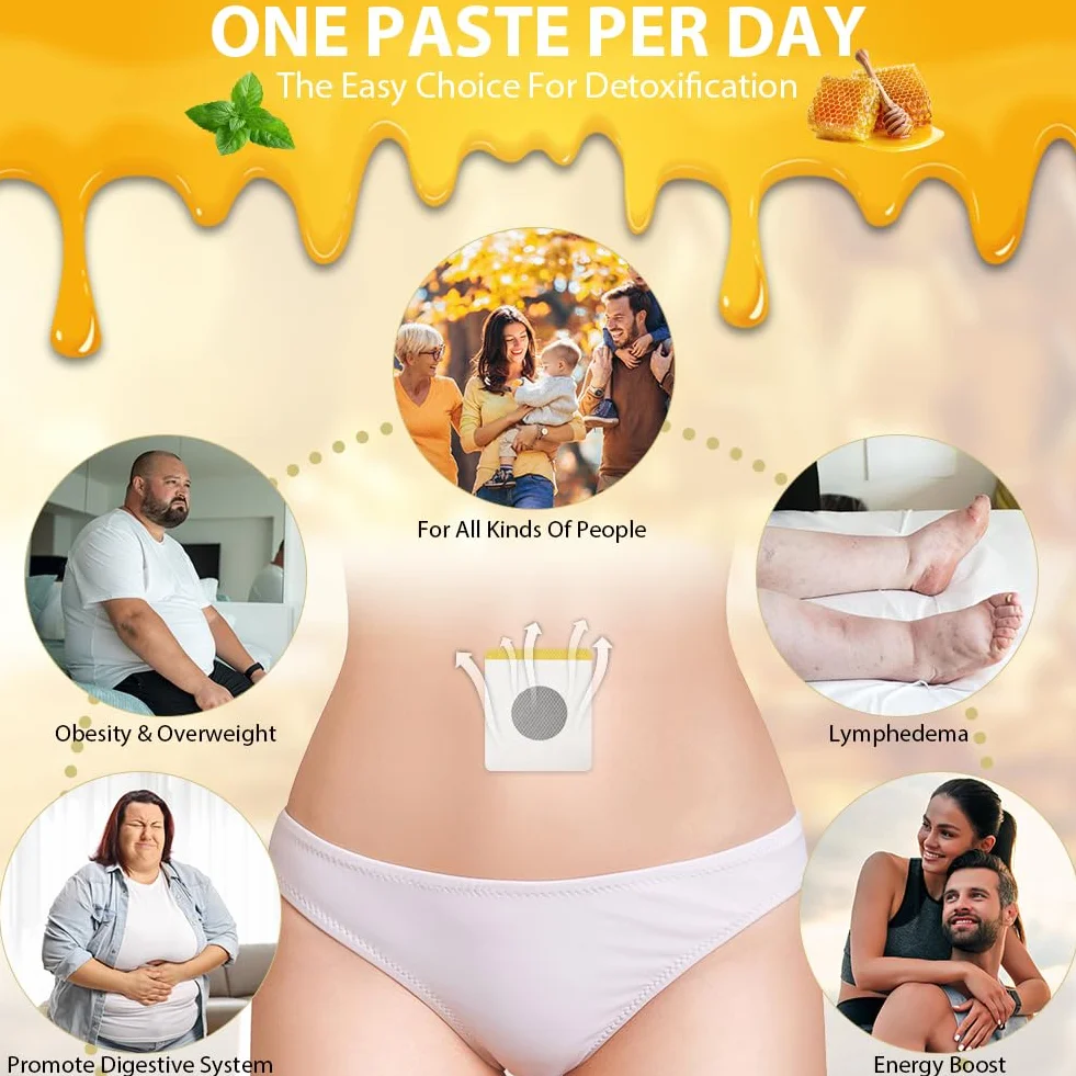 ACWOO Plaster jadu pszczelego, 50 szt., drenaż limfatyczny i plastry, modelowanie ciała, plaster detoksykacyjny z jadu pszczelego, plaster do kształtowania ciała z jadu pszczelego dla mężczyzn i